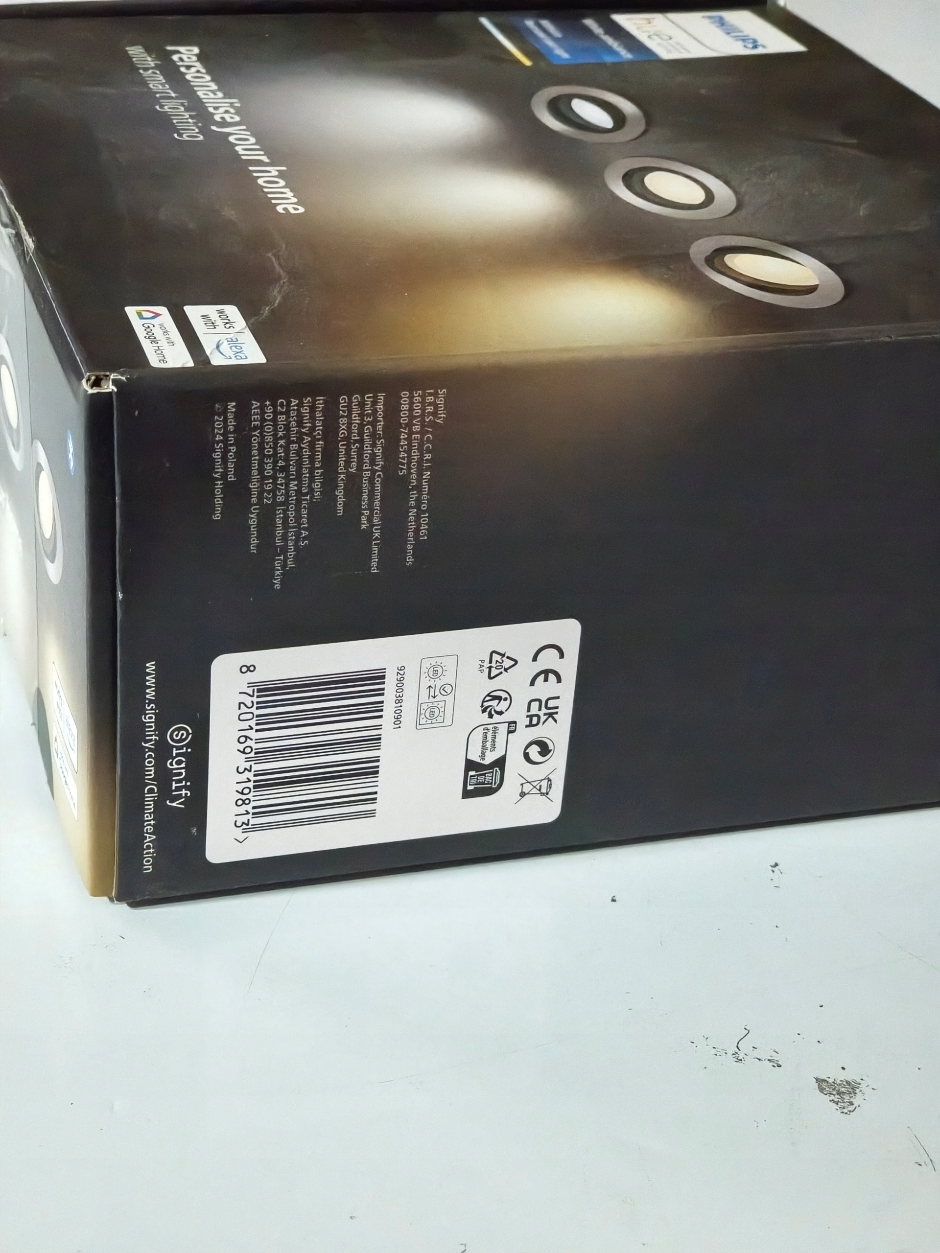 Philips Hue Milliskin White Ambiance 3xSpot LED Bluetooth ZigB Alexa Google — zdjęcie 4