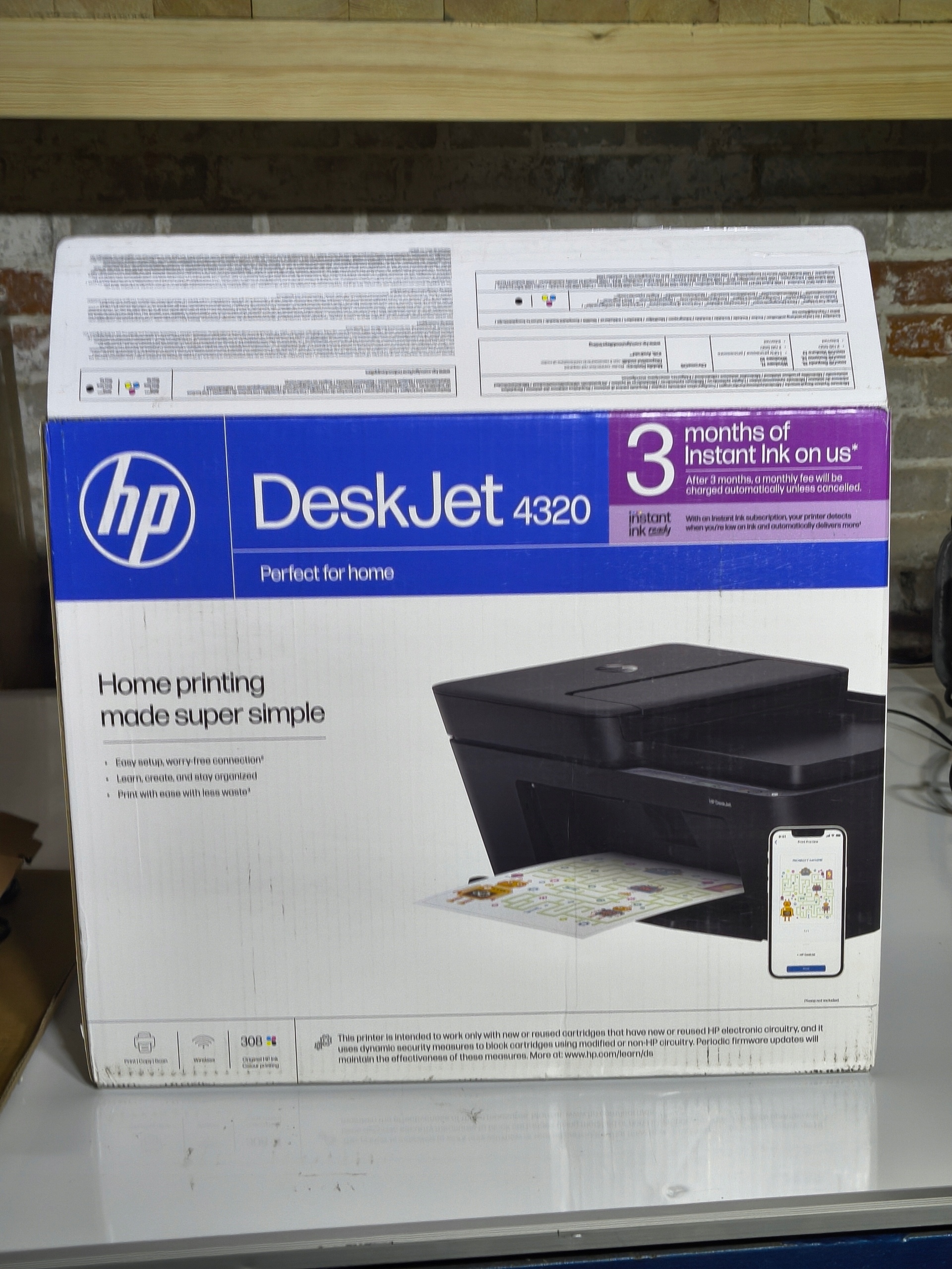 HP DeskJet 4320 drukarka atramentowa WiFi A4 3w1 druk skan kopiuj + karton — zdjęcie 8