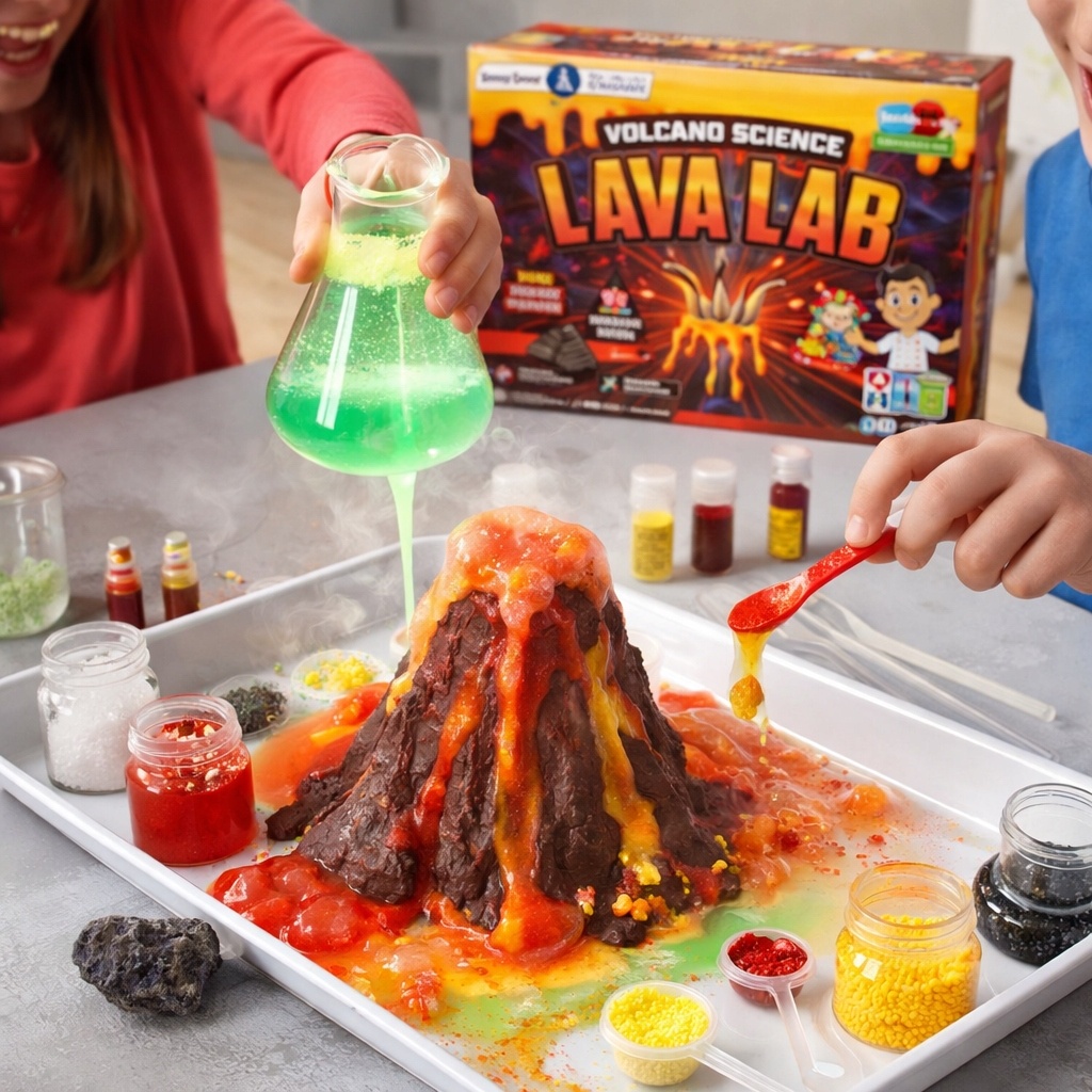 Zestaw naukowy Lava Lab – eksperymenty wulkaniczne STEM 35 elementów — zdjęcie 6