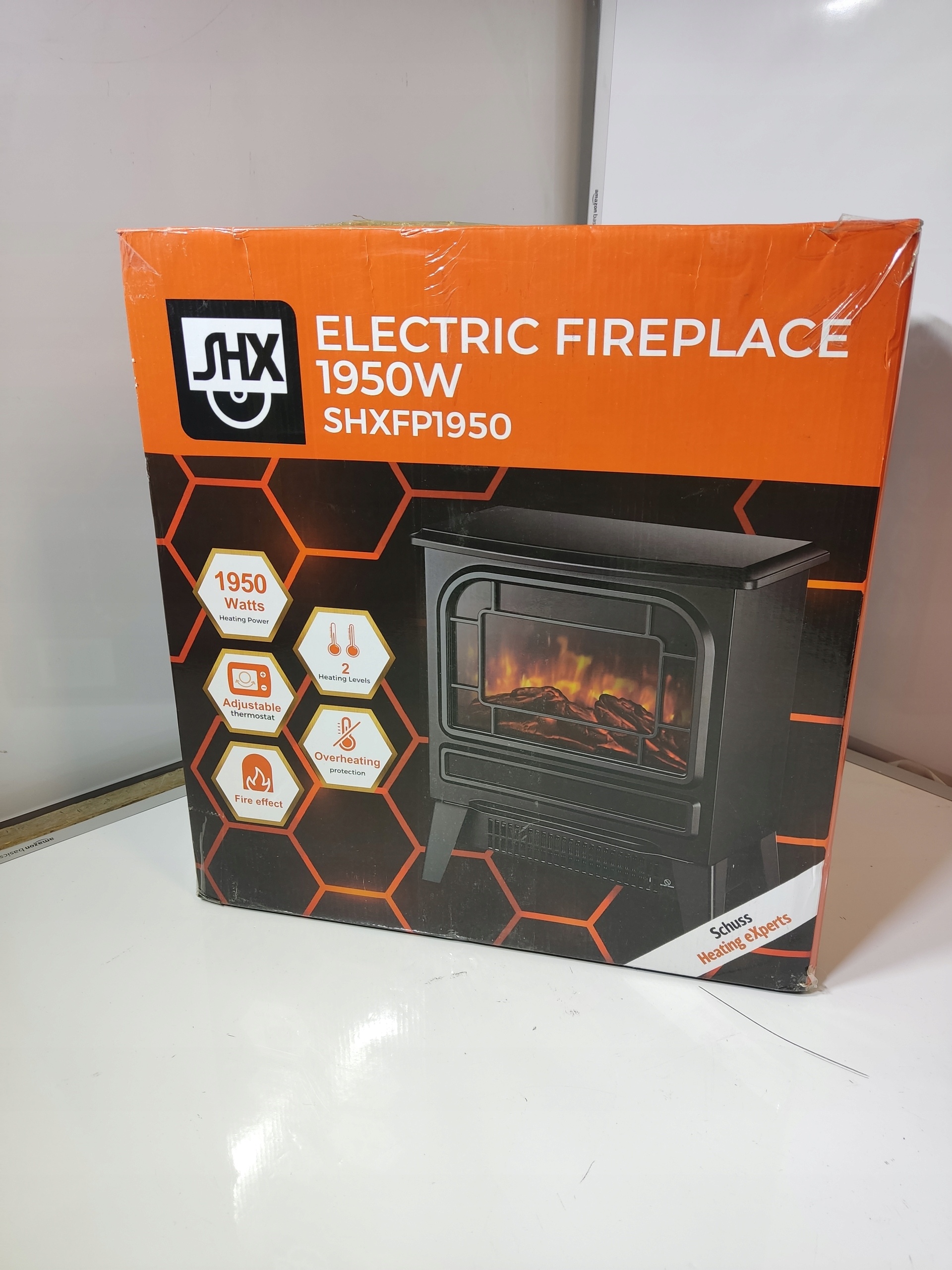 Kominek elektryczny 1950W efekt ognia termowentylator regulacja mocy — zdjęcie 8
