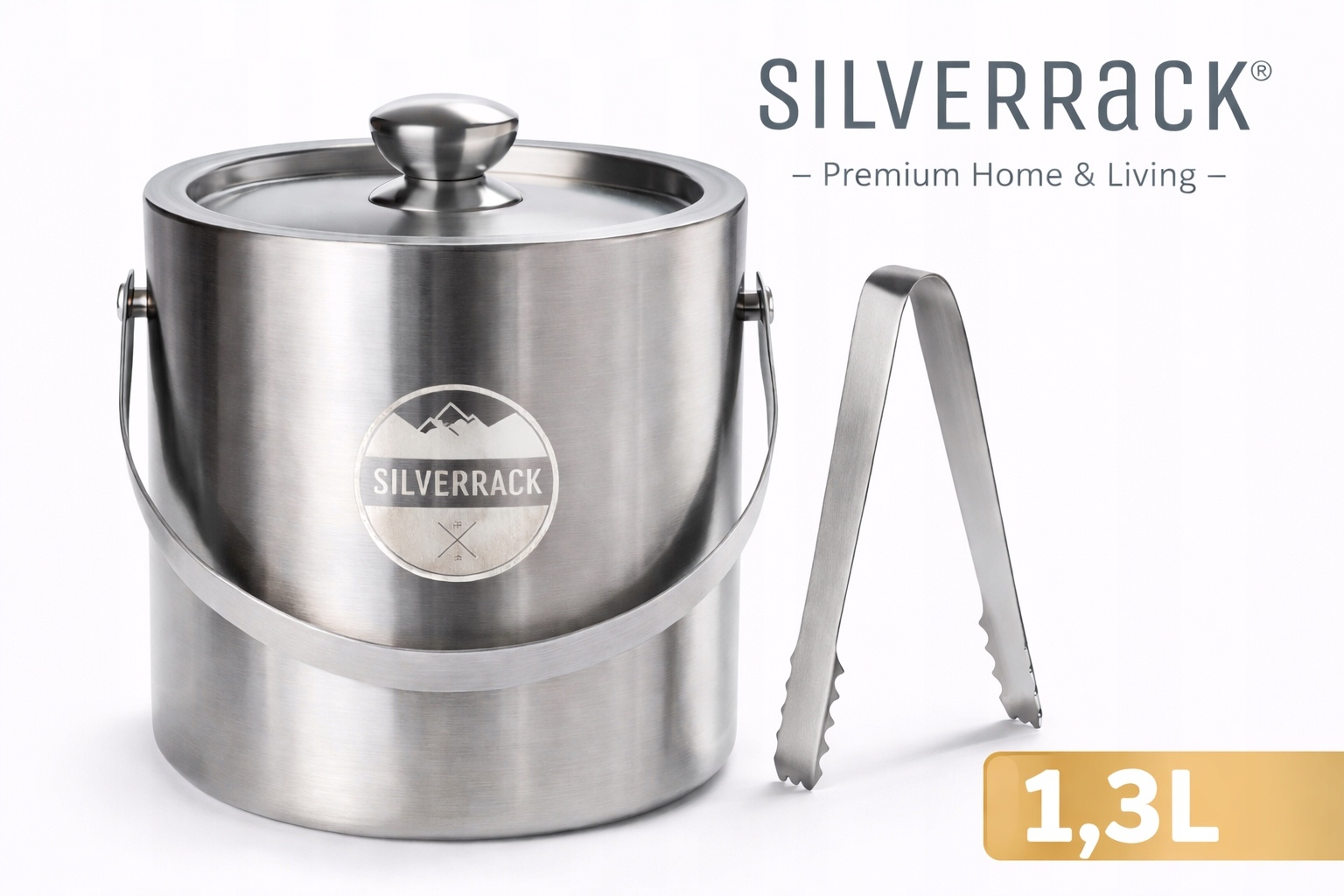 Eleganckie wiaderko do lodu SilverRack 1.3L premium — zdjęcie 2