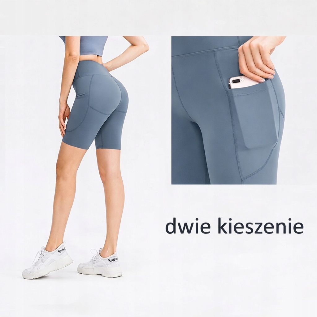 spodenki kolarskie COTOP kolarki fitness z kieszeniami wysoki stan M — zdjęcie 7