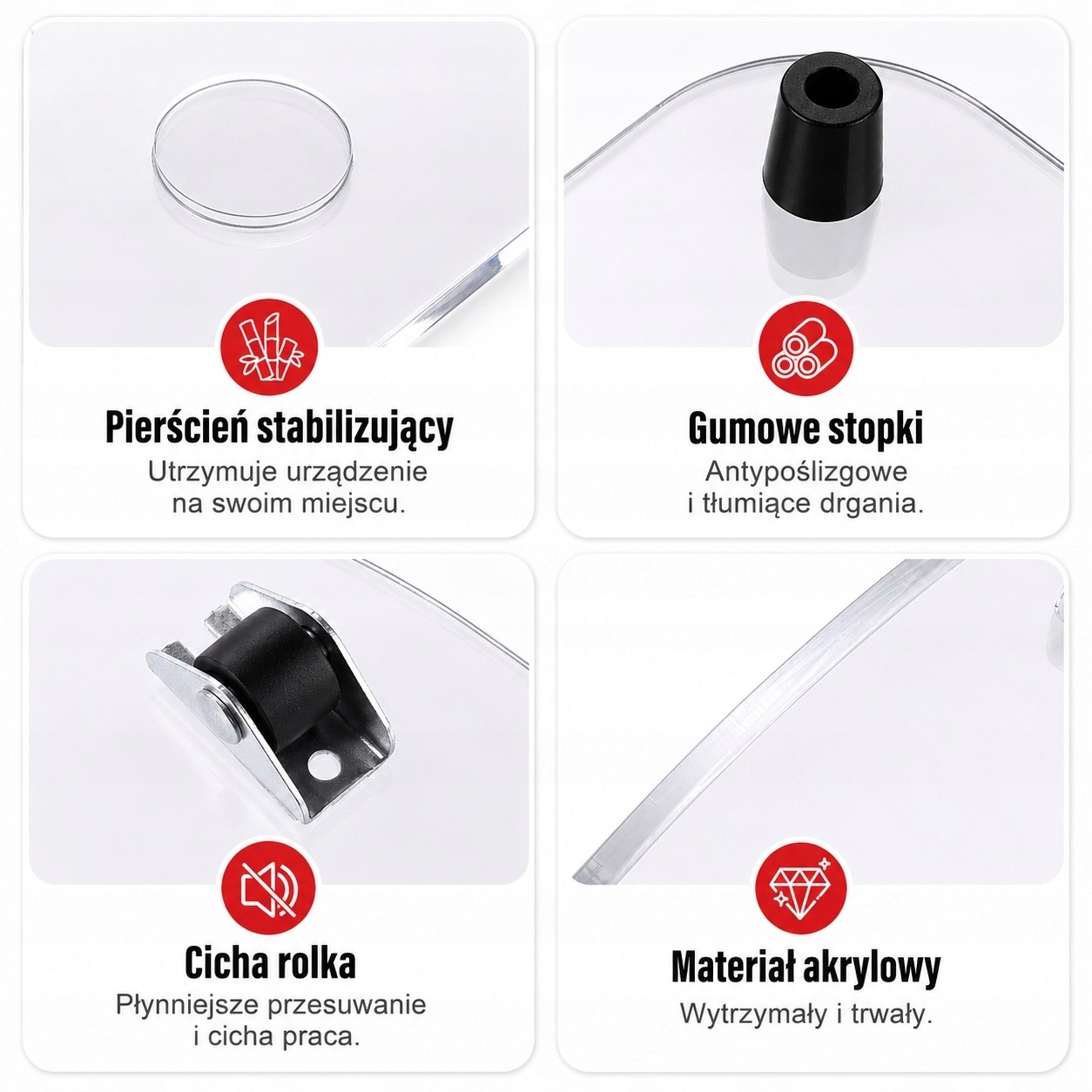 Deska Przesuwna do Thermomix TM7 Akryl z Rolkami Platforma 40x28 cm — zdjęcie 4