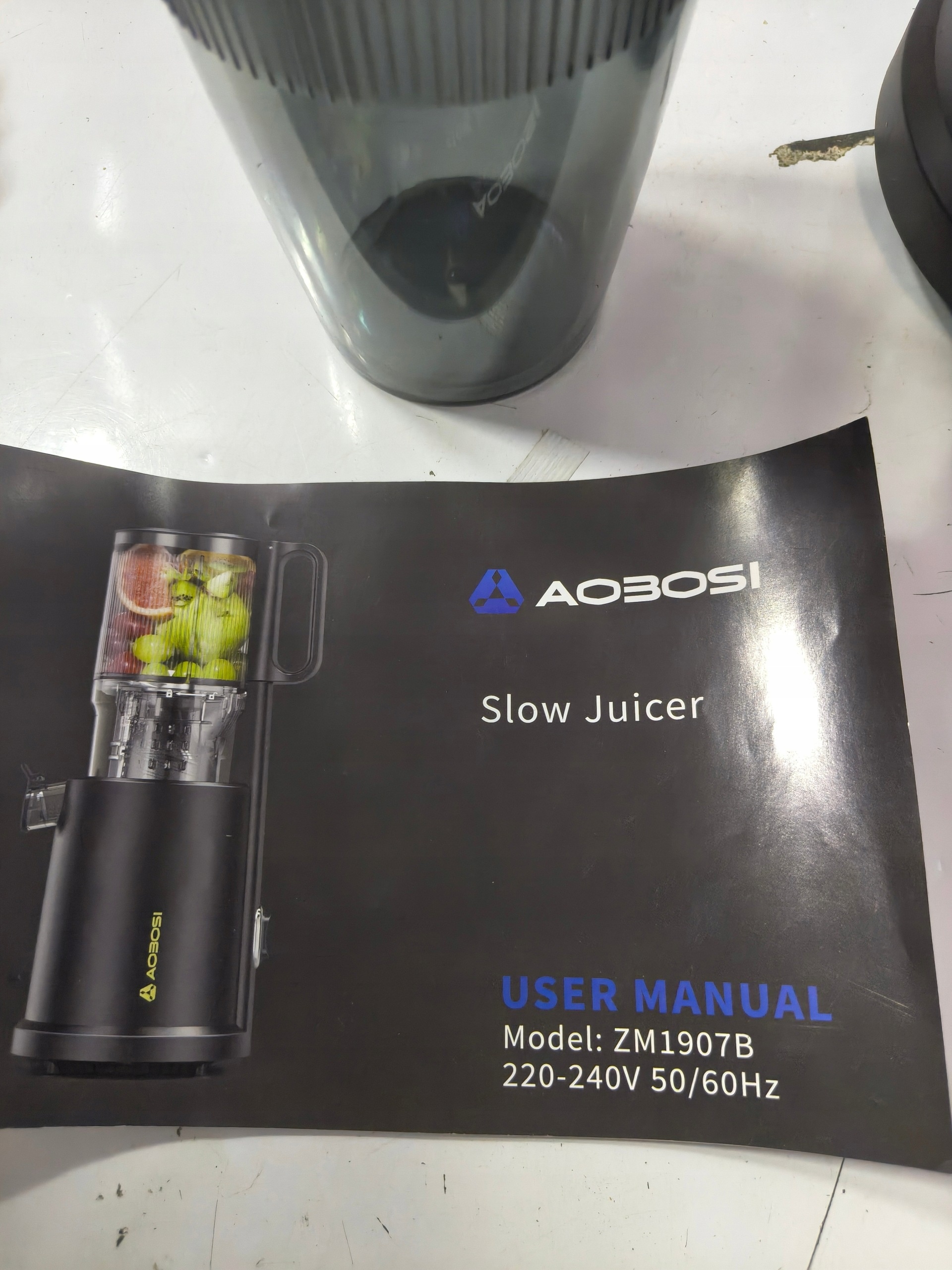 Wyciskarka wolnoobrotowa AOBOSI ZM1907B 220W BPA Free Czarna — zdjęcie 4