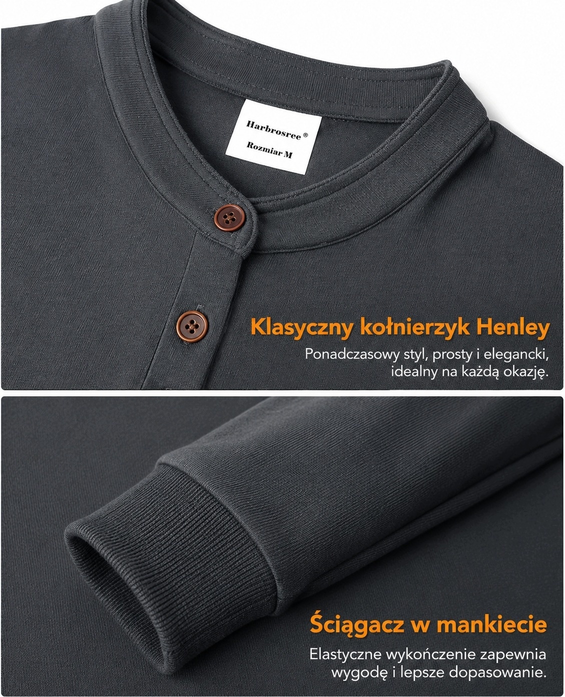 Męska bluza polo z długim rękawem mikropolar XL — zdjęcie 6