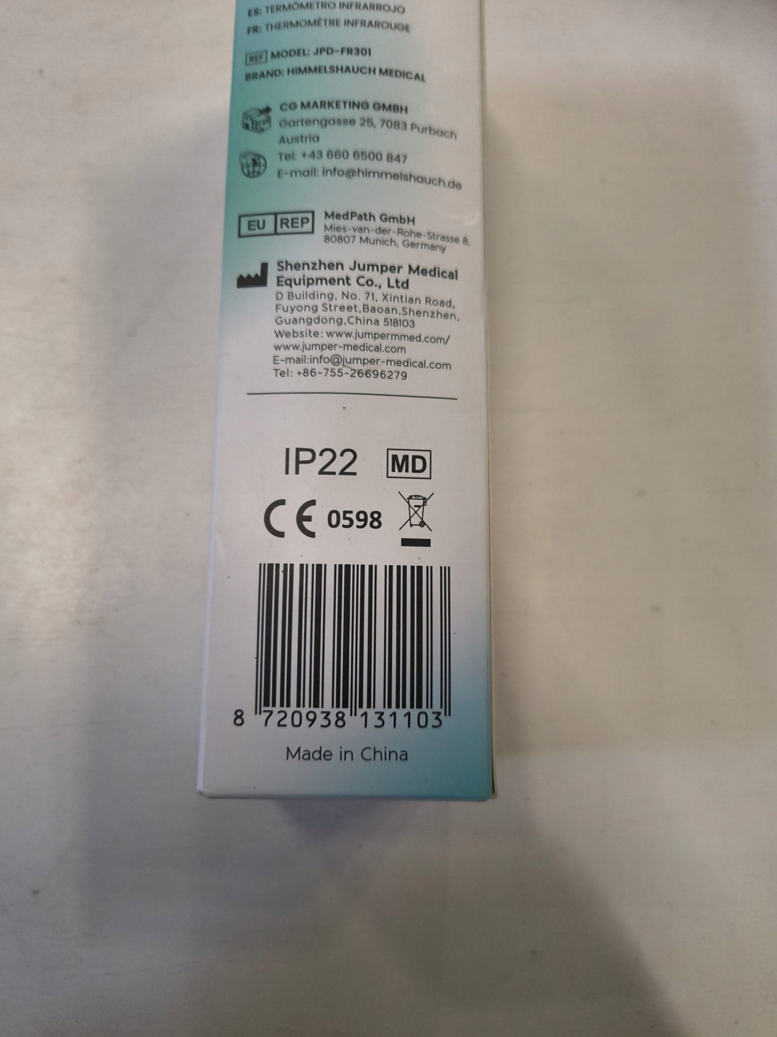 HIMMELSHAUCH MEDICAL termometr bezdotykowy JPD-FR301 1 s — zdjęcie 6
