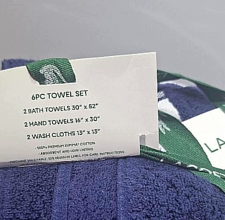 Lacoste komplet ręczników 6 szt. bawełna Supima granatowe w paski — zdjęcie 4