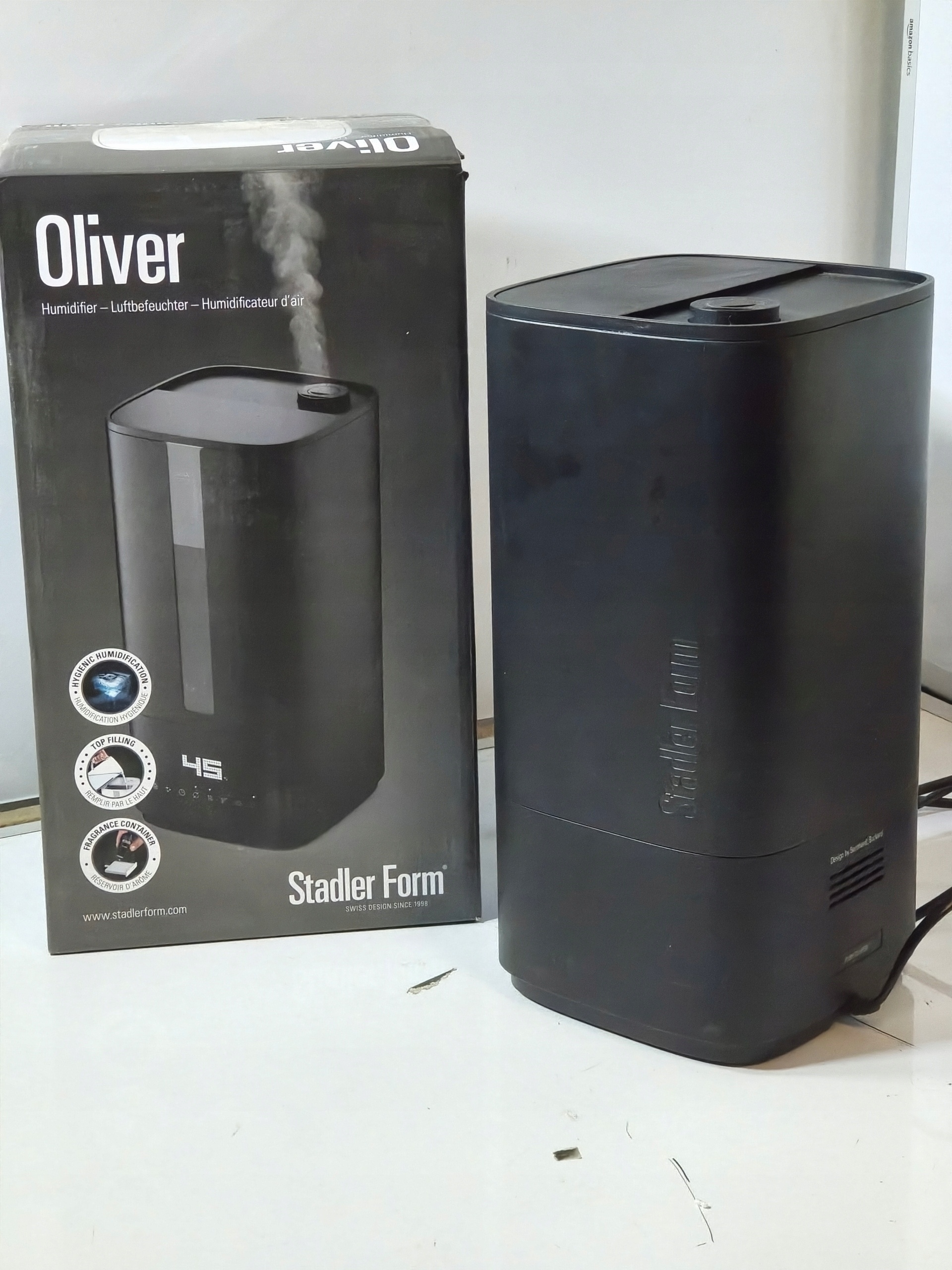 Nawilżacz powietrza Stadler Form Oliver czarny | ultradźwiękowy | top fill — zdjęcie 3