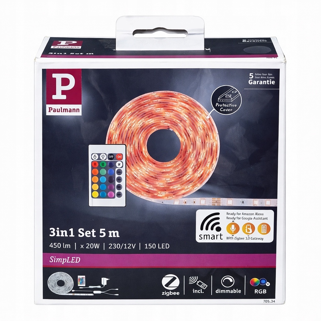 Paulmann SimpLED 3in1 Set 5m RGB LED ZigBee pilot smart Alexa Google — zdjęcie 2