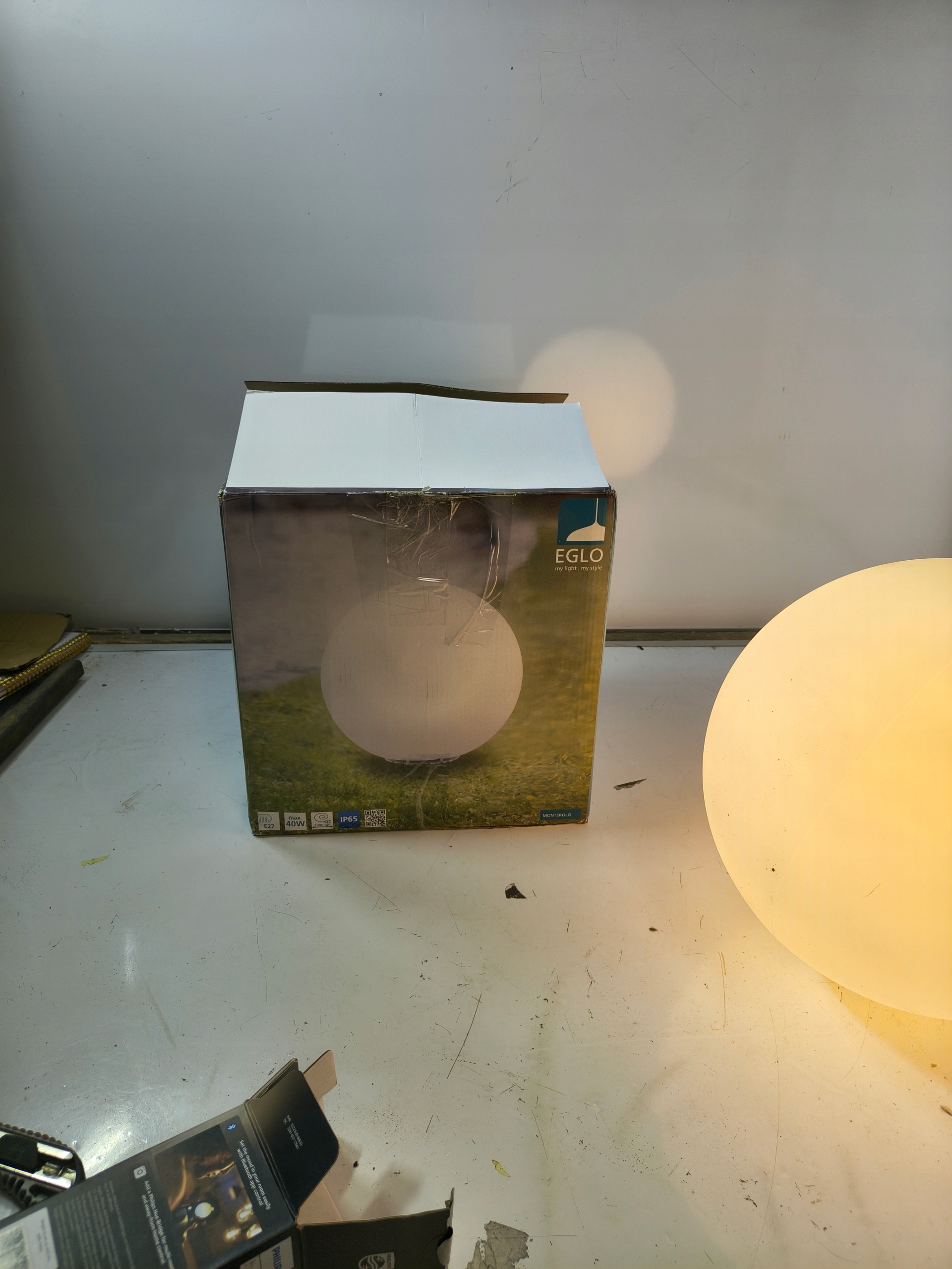 EGLO Monterolo lampa ogrodowa kula 30 cm E27 IP65 2 m z żarówką philips — zdjęcie 7