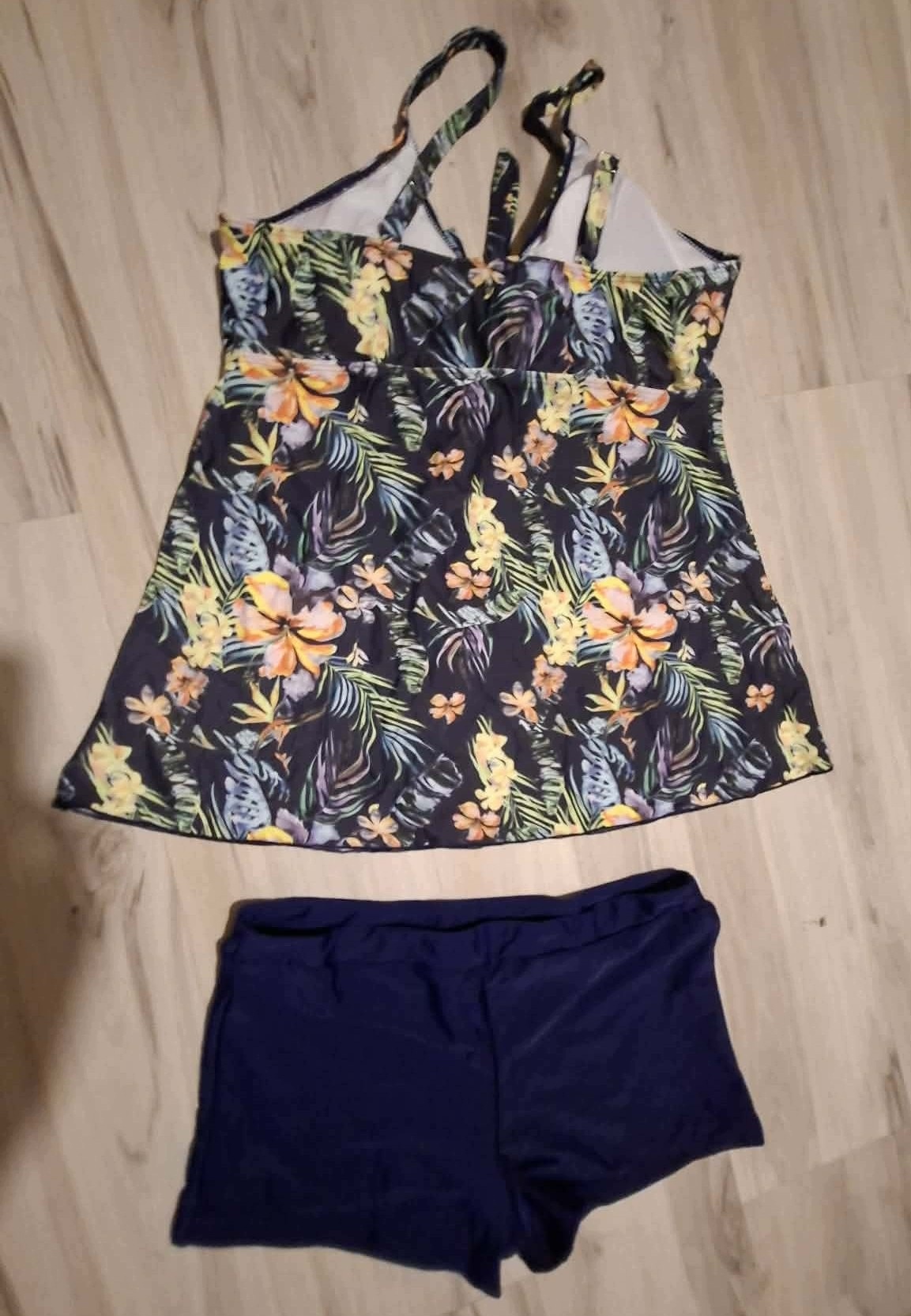 Tankini Damskie XXL Strój Kąpielowy 2-częściowy Kwiaty Szorty XL — zdjęcie 5