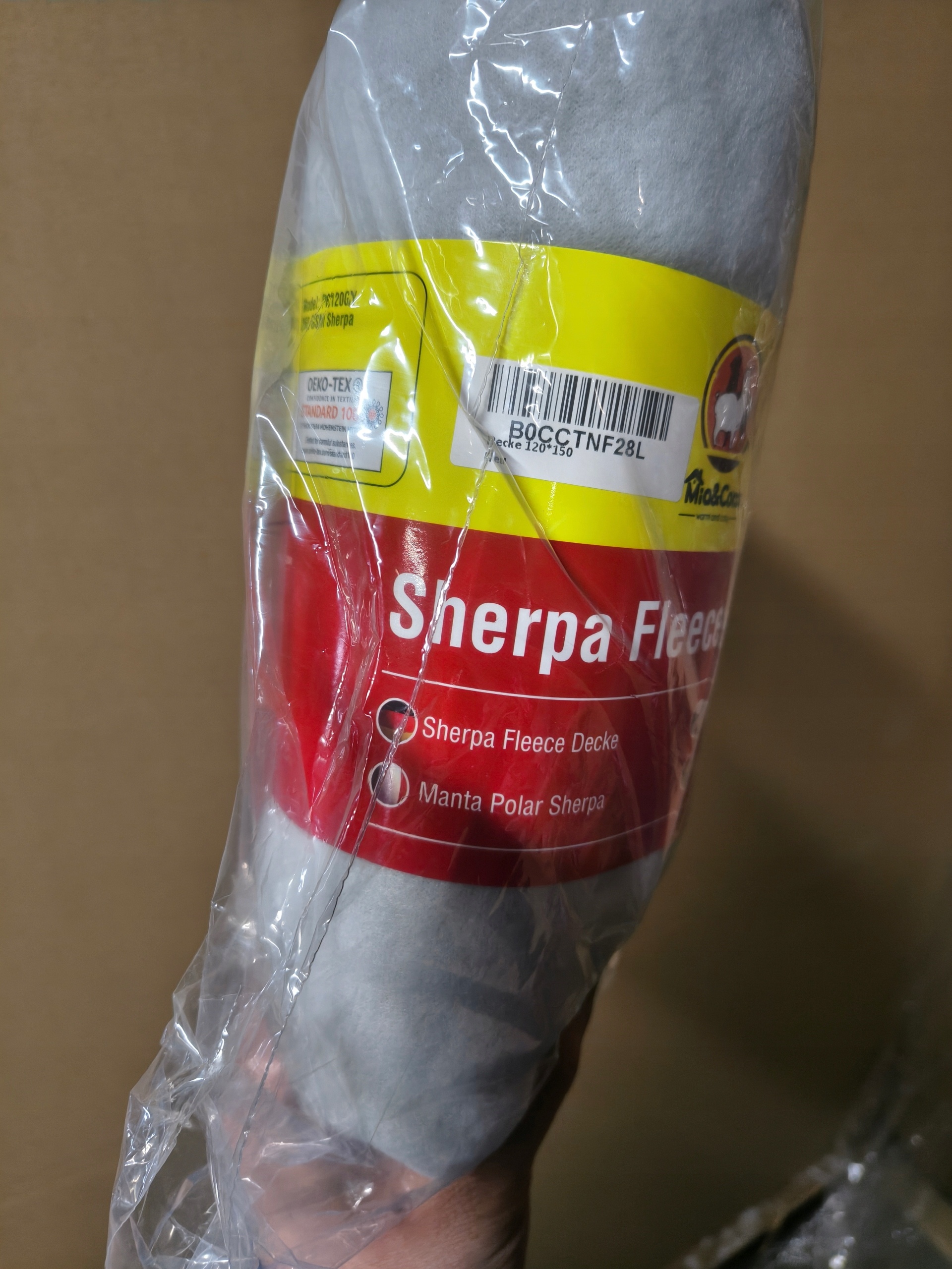 Koc Sherpa polar 150×120 cm szary | Mia & Coco | miękki i ciepły | OEKO-TEX — zdjęcie 7
