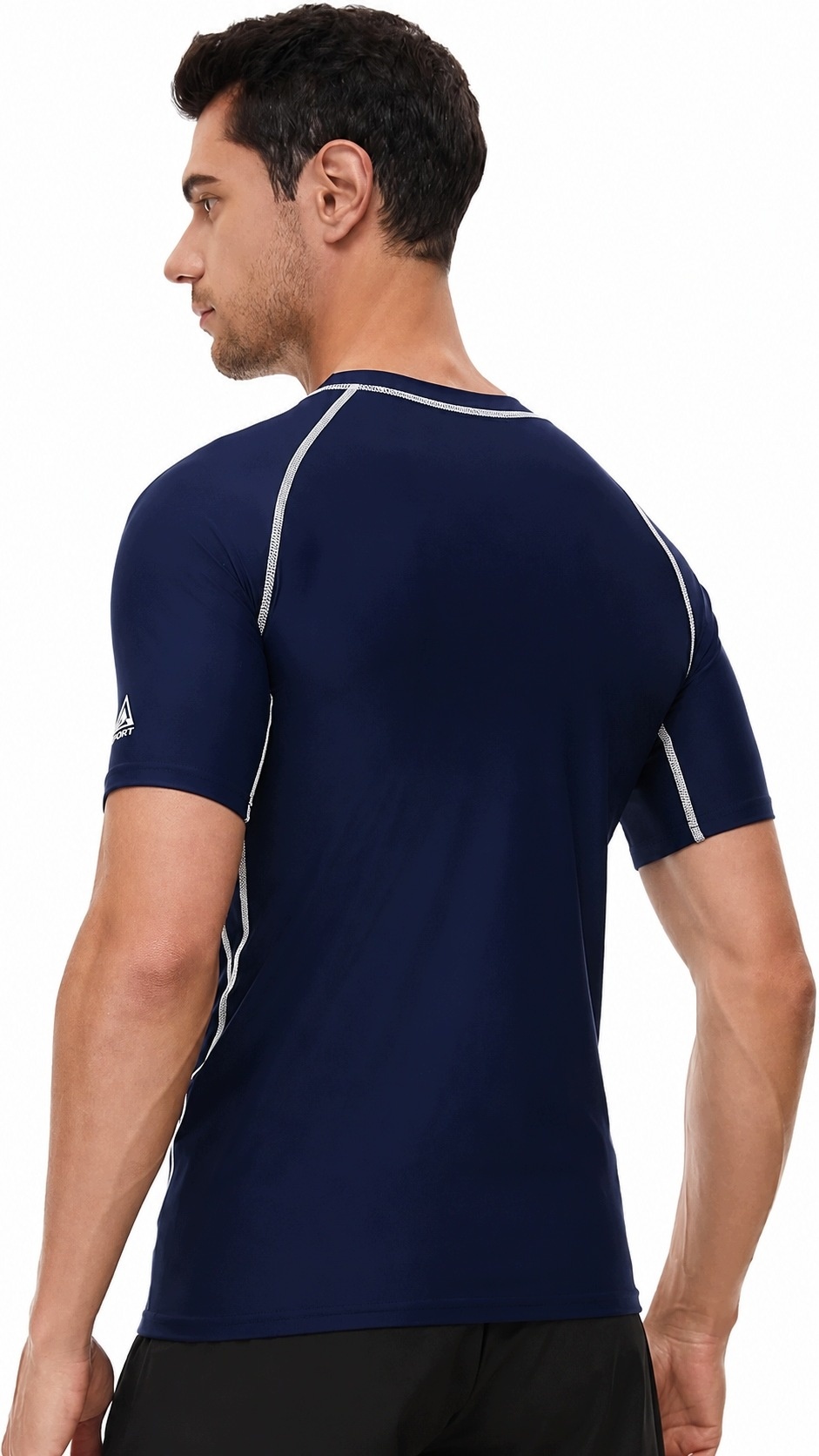 Męska koszulka sportowa Rash Guard, ochrona UV UPF 50+ szybkoschnąca rozm L — zdjęcie 4
