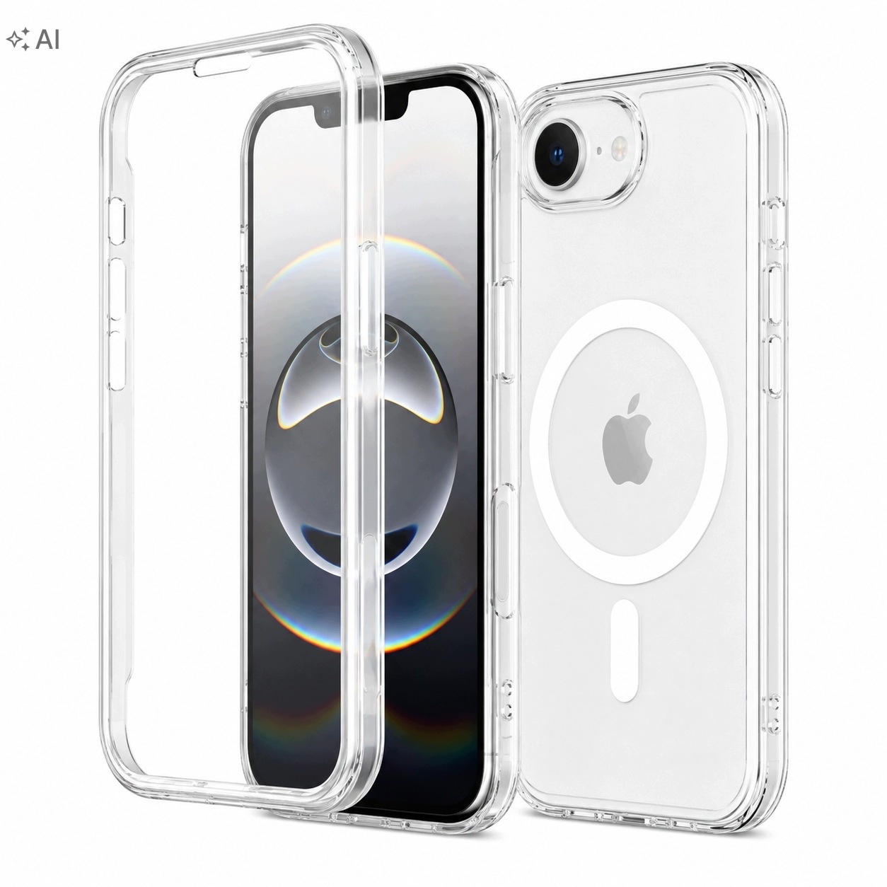 Etui MIRACASE 360 do iPhone 16e MagSafe szkło ochronne przezroczyste — zdjęcie 2