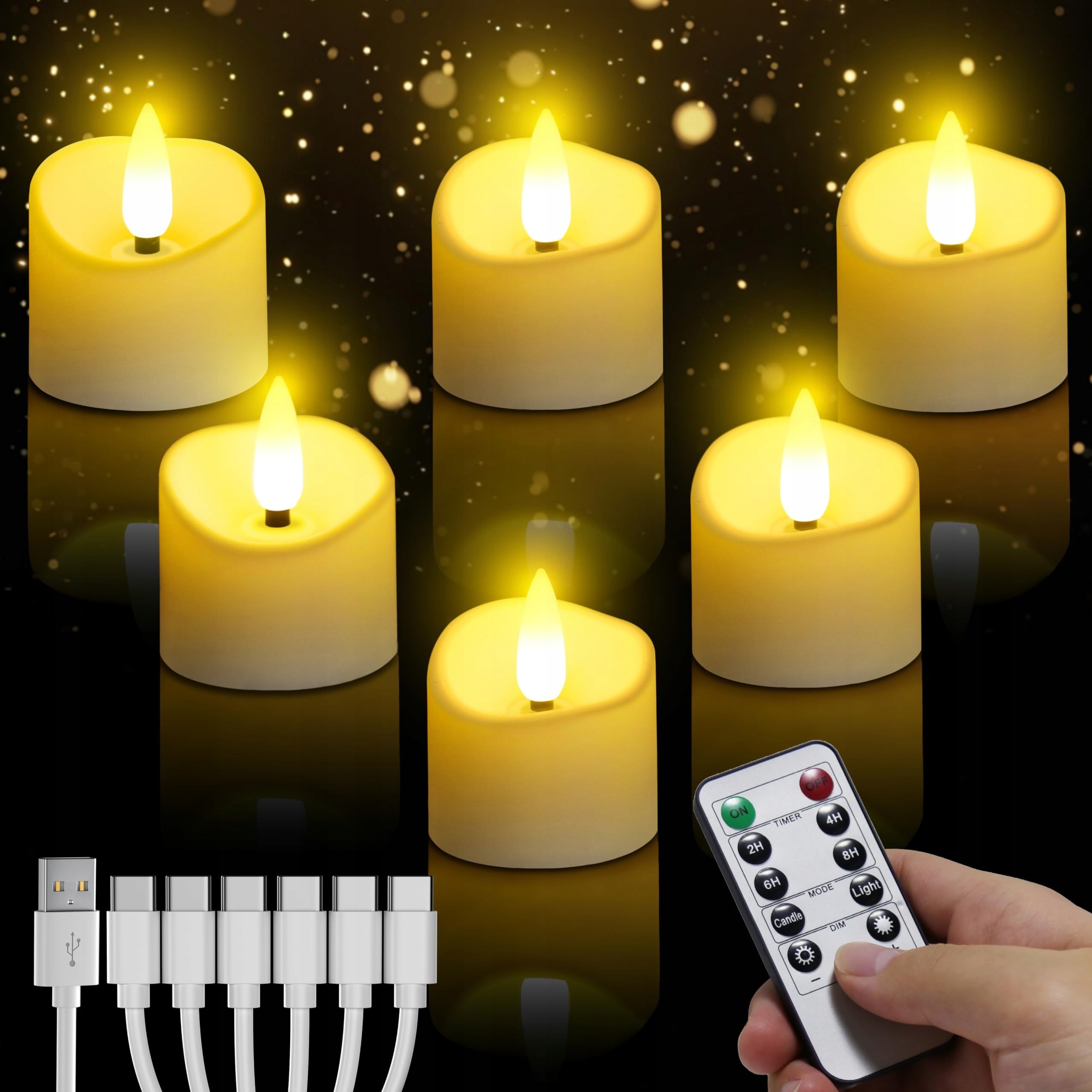 Daphomeu tea lighty LED małe świeczki podgrzewacze — zdjęcie 2