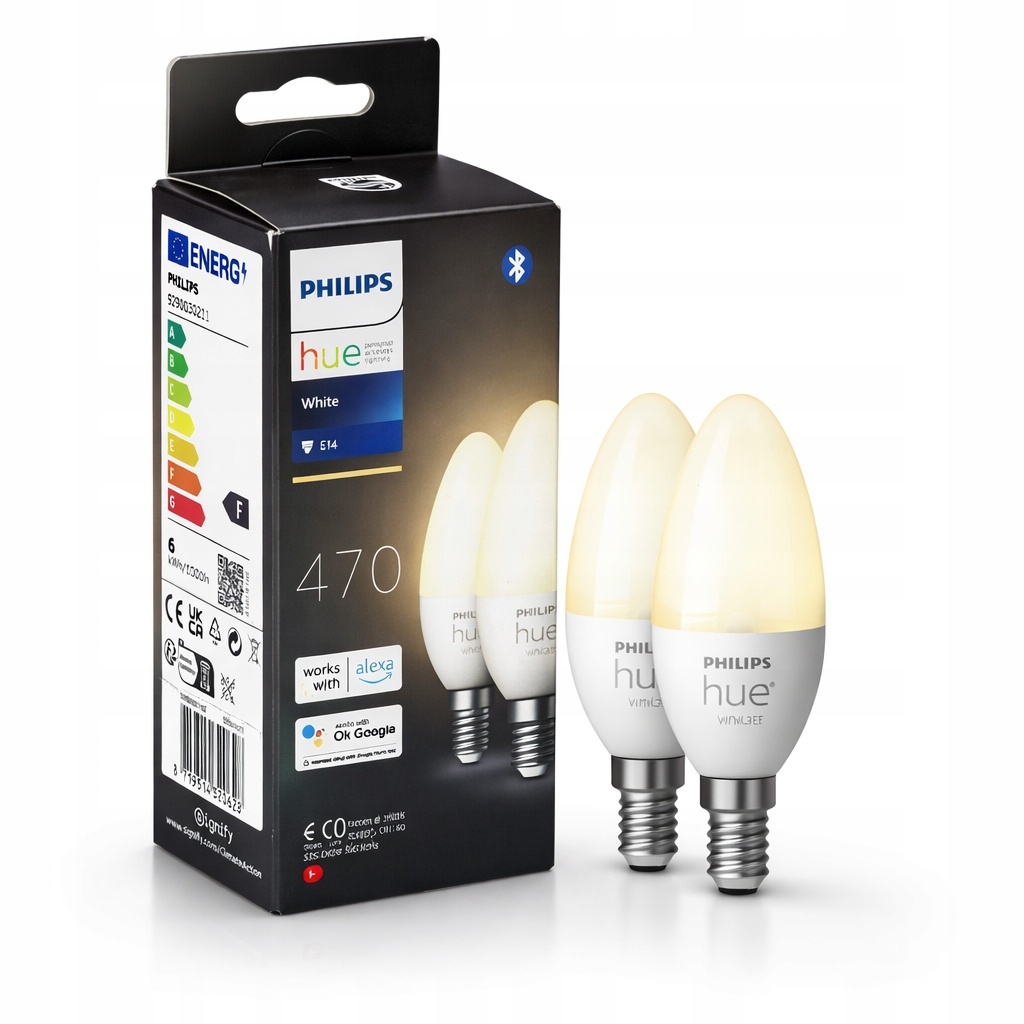 Philips Hue White E14 470lm Bluetooth żarówka LED smart Alexa Google — zdjęcie 2