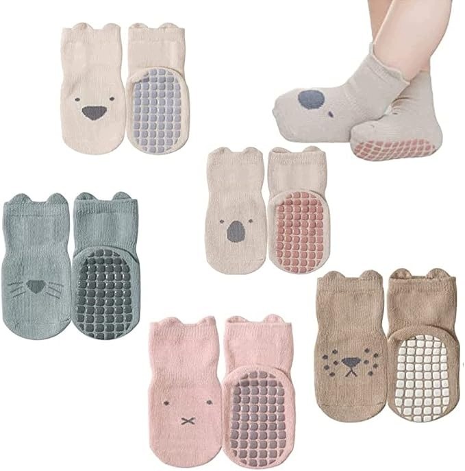 Skarpetki antypoślizgowe dziecięce 5 par 12-14 cm 1-3 lata — zdjęcie 2