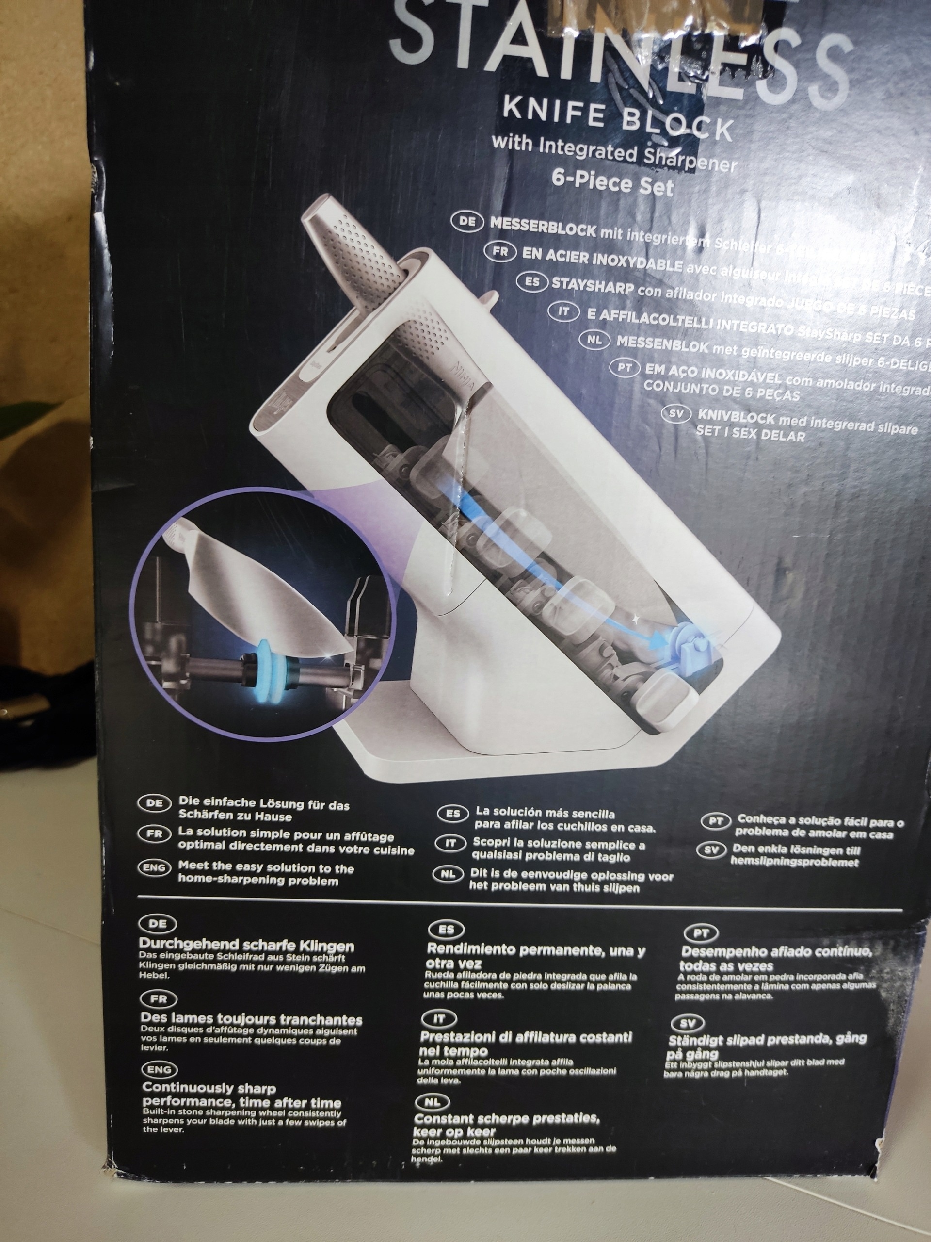 Ninja StaySharp Stainless zestaw 5 noży + nożyczki blok z ostrzałką — zdjęcie 5