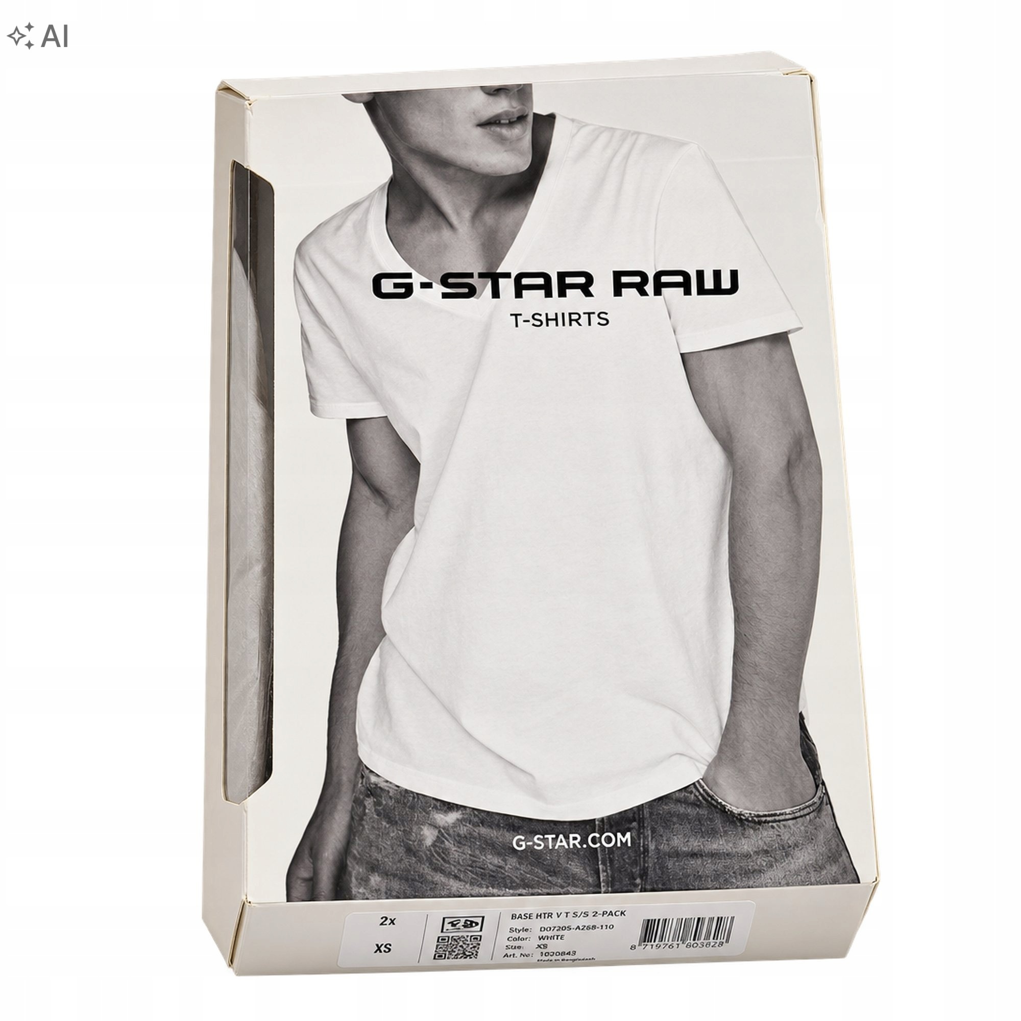 G-Star RAW 2-pak czarnych T-shirtów z krótkim rękawem i dekoltem V XS — zdjęcie 2