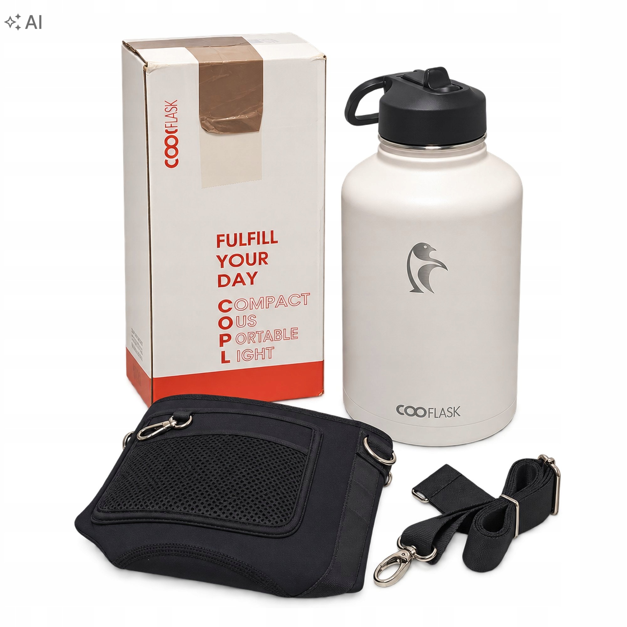 Coolflask izolowana butelka na wodę Glacier 64 oz ml — zdjęcie 2