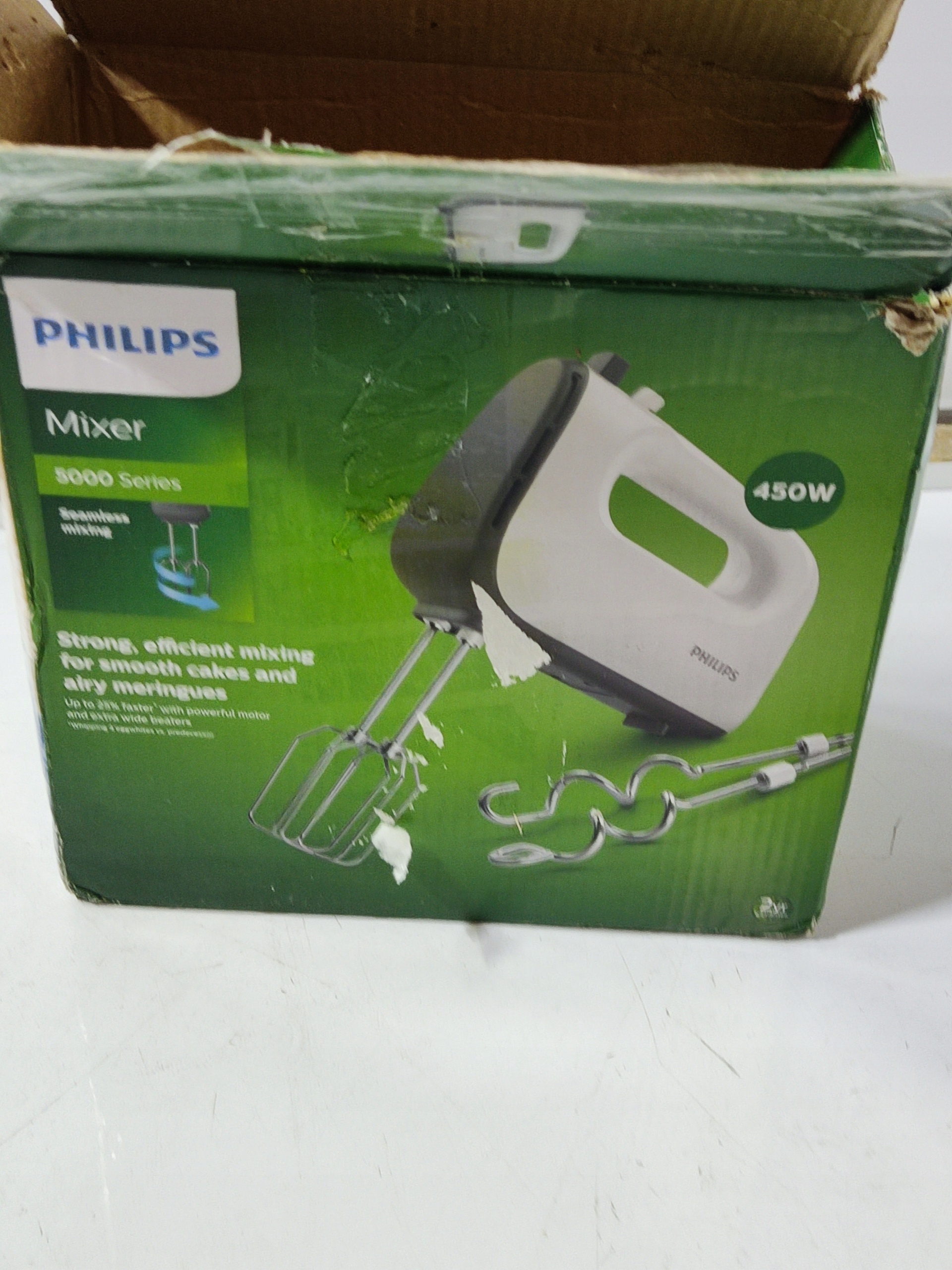 Mikser ręczny PHILIPS HR3741/00 450W + końcówki mieszające i haki — zdjęcie 6