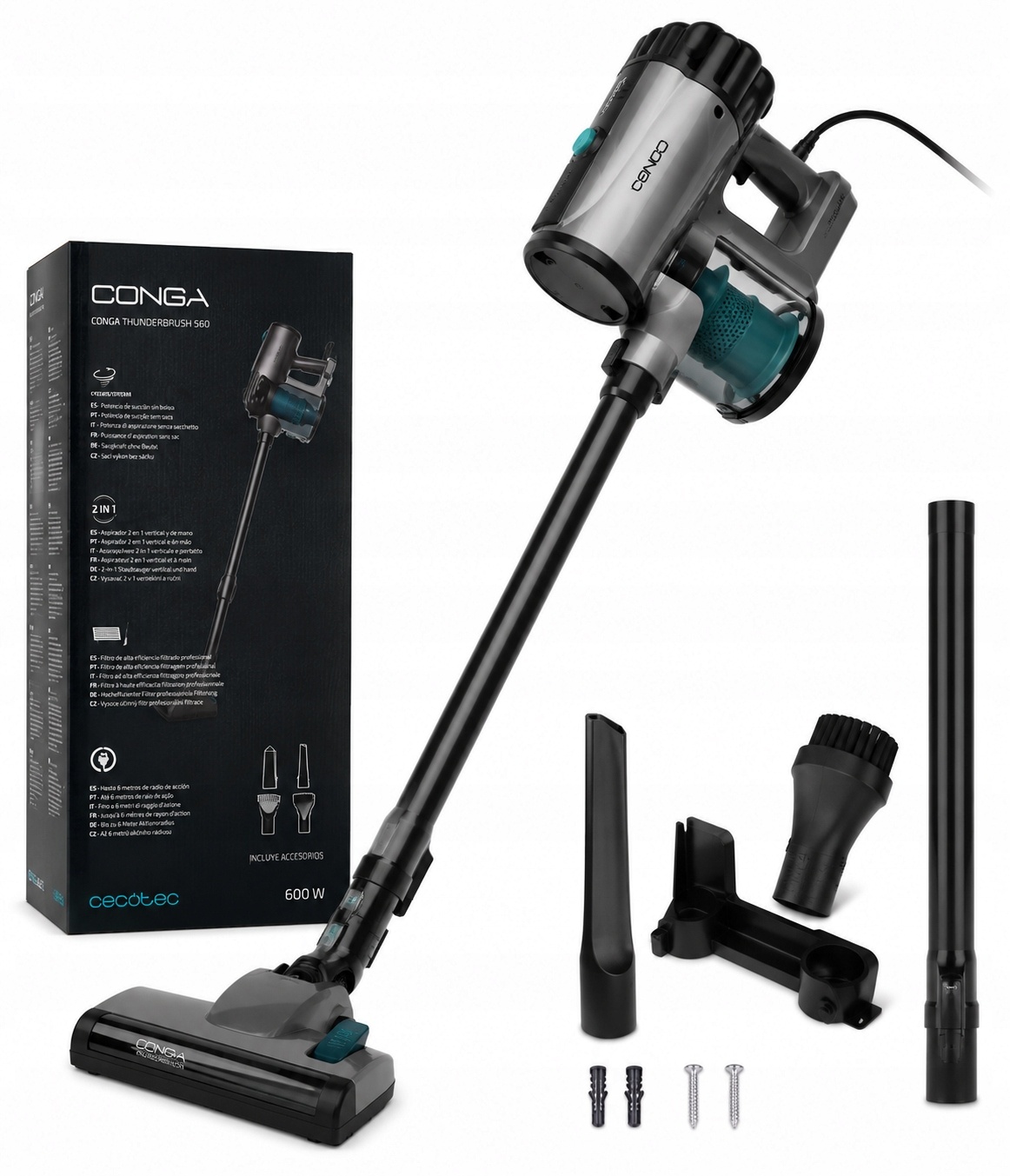 Odkurzacz pionowy Cecotec Conga ThunderBrush 560 2w1 600W — zdjęcie 2