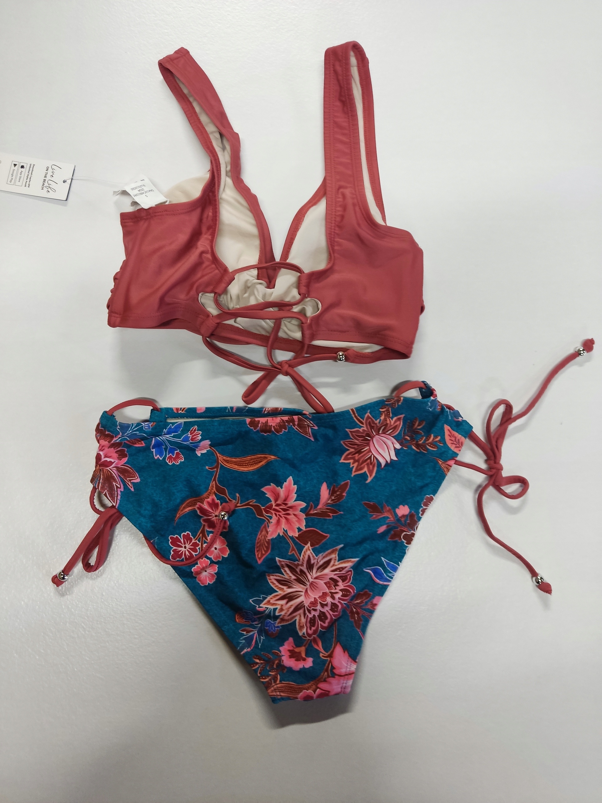 CUPSHE Strój kąpielowy damski 2-częściowy bikini kwiatowy rozmiar S — zdjęcie 4