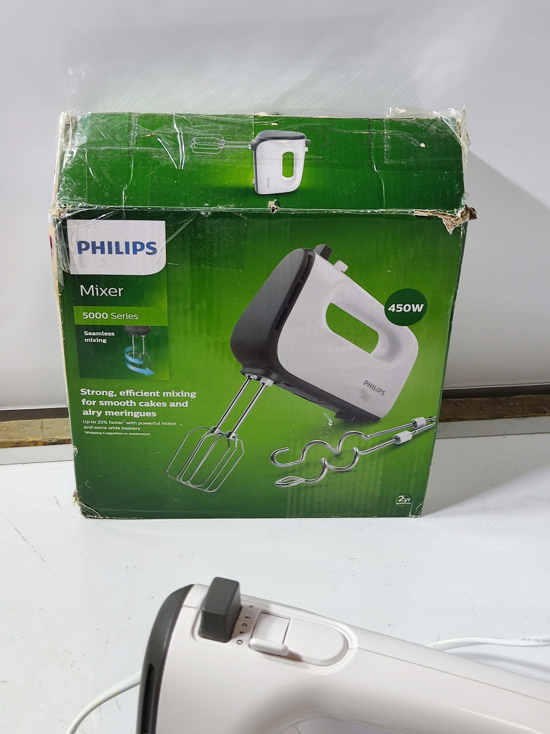 Mikser ręczny PHILIPS HR3741/00 450W + końcówki mieszające i haki — zdjęcie 9