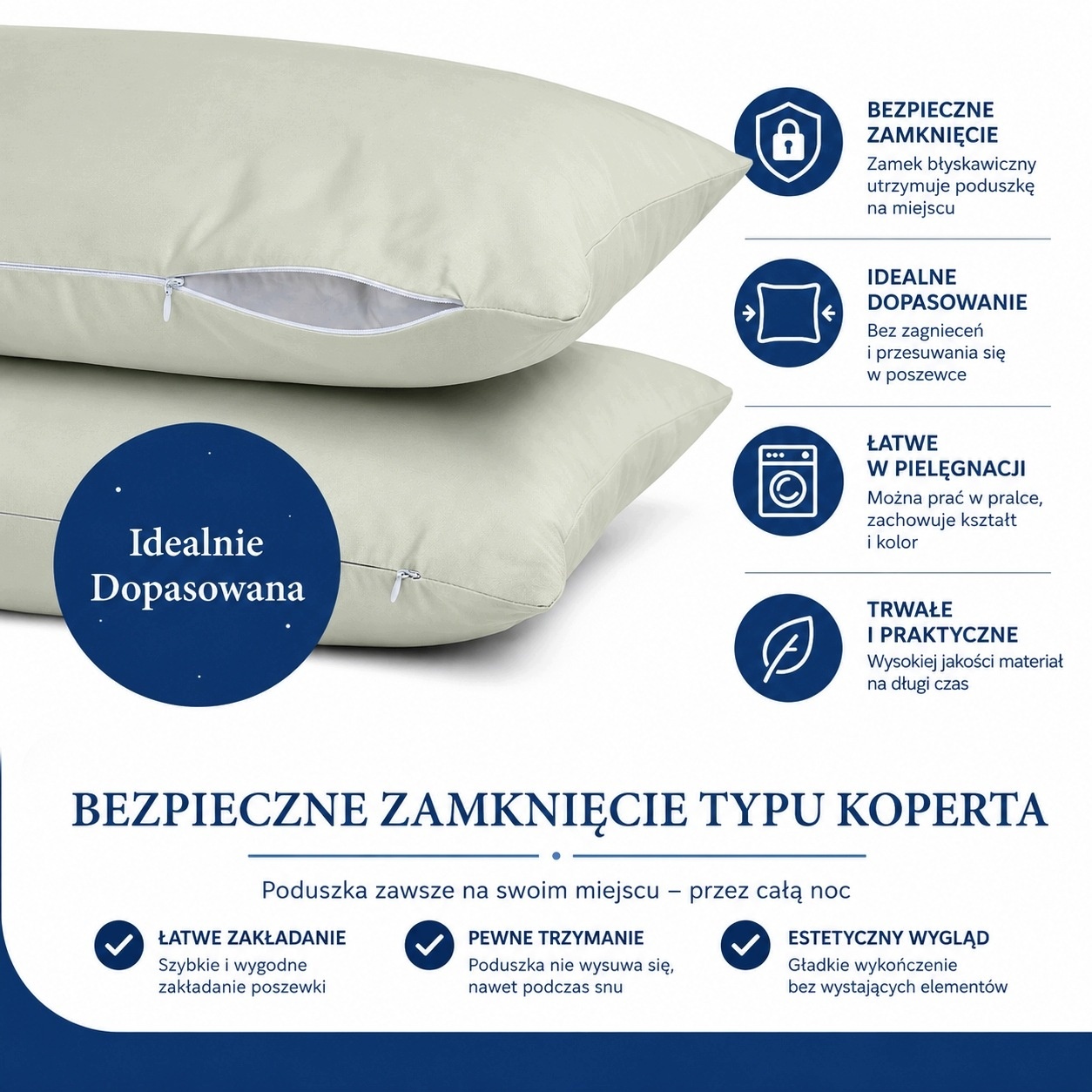 2x Poszewki na poduszki 100% bambusowa wiskoza - zielony oliwkowy — zdjęcie 5