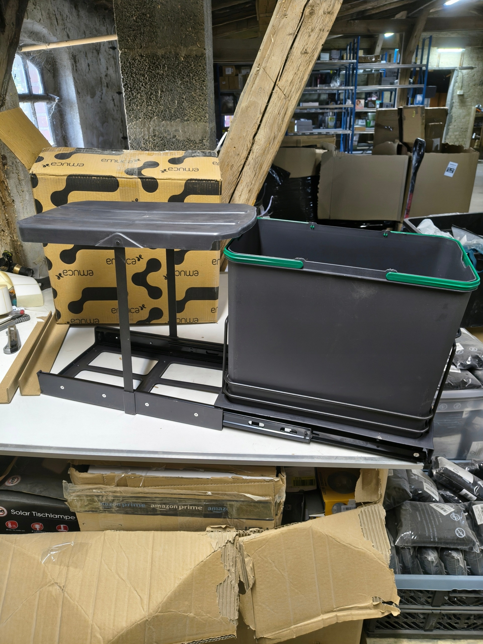 Emuca Recycle kosz na śmieci do szafki wysuwany 24L antracyt 8133623 — zdjęcie 6
