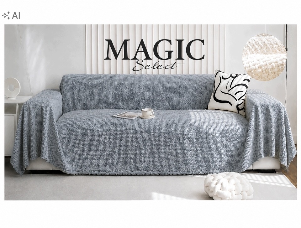 MAGIC Select Narzuta na sofę i kanapę CIEMNOSZARA 180x260 cm — zdjęcie 2