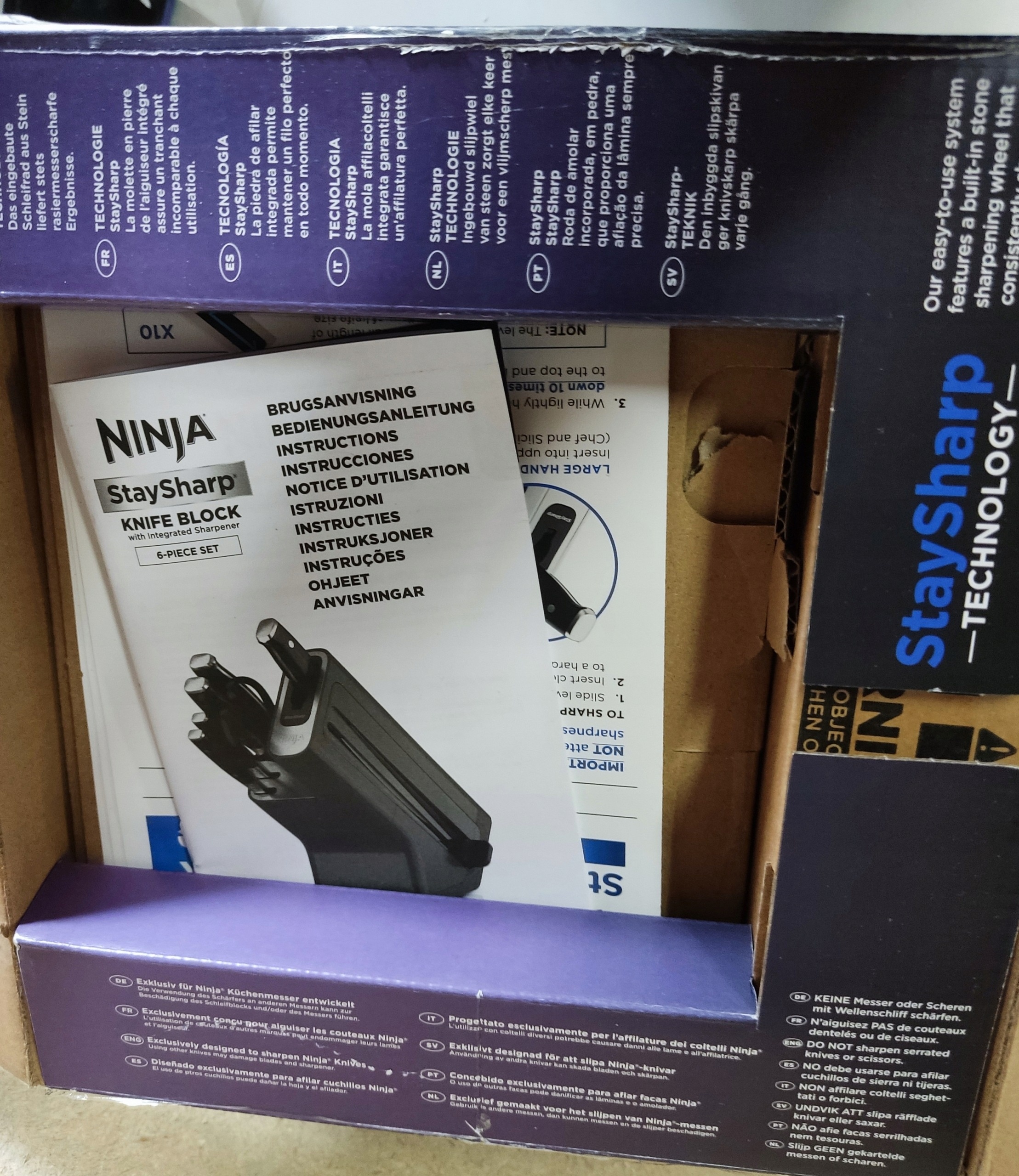 Ninja StaySharp Stainless zestaw 5 noży + nożyczki blok z ostrzałką — zdjęcie 7