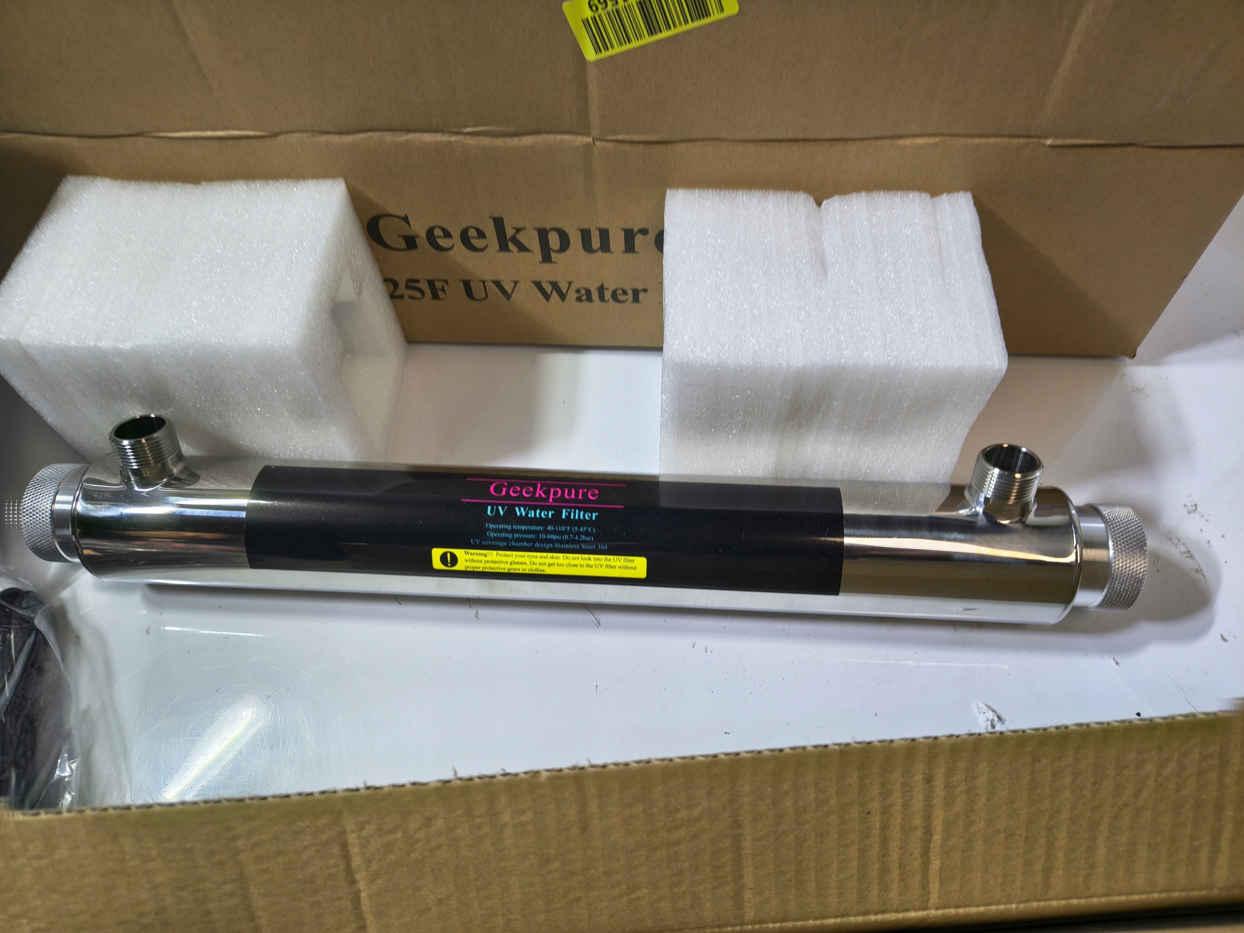 Filtr UV do wody Geekpure 25F stal nierdzewna lampa UV zestaw — zdjęcie 5