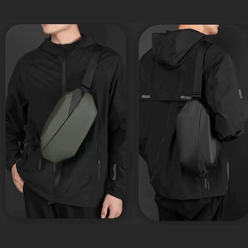 Torba Nerka Męska Crossbody Wodoodporna Saszetka na Ramię Czarna — zdjęcie 3