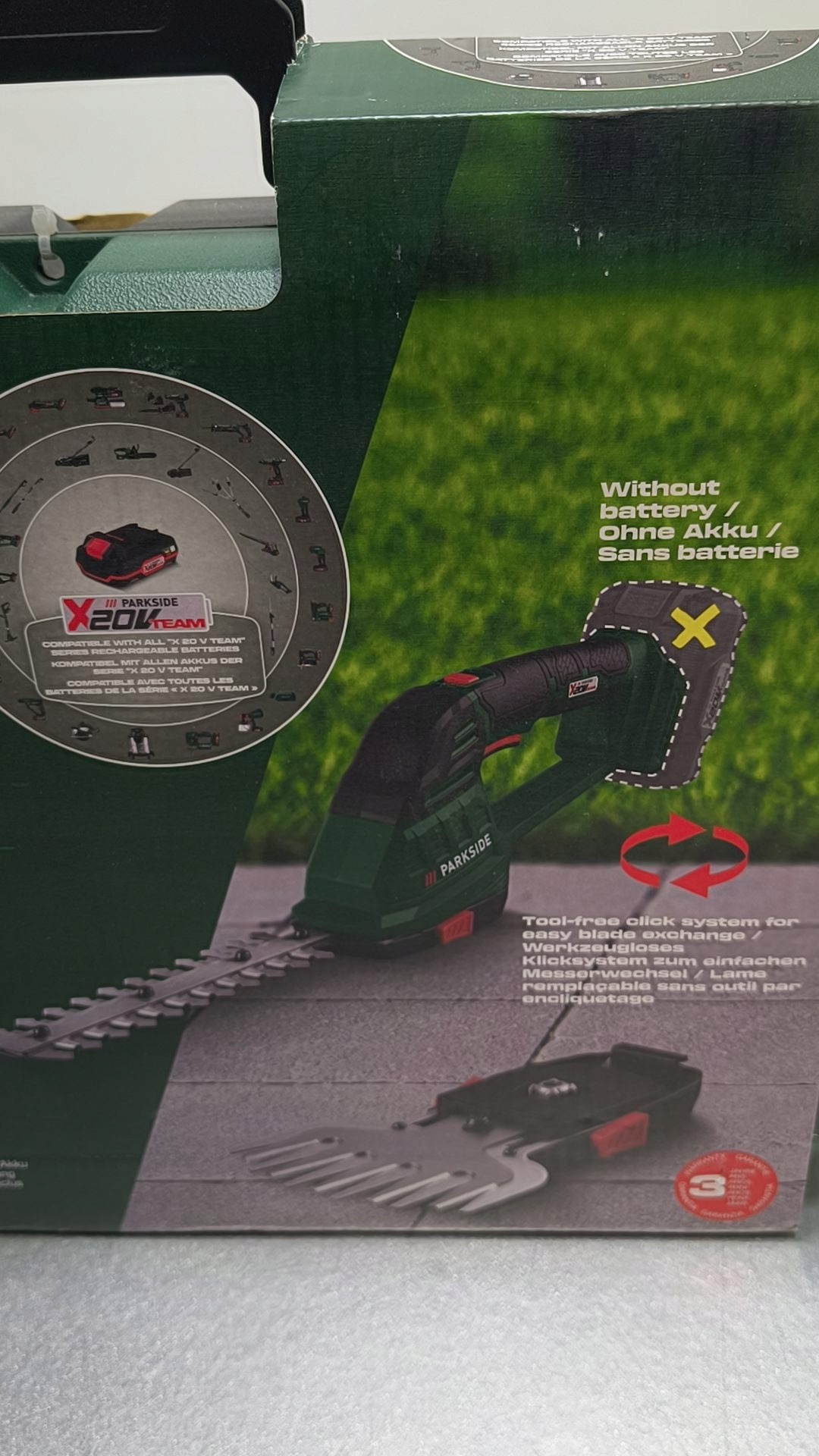 Parkside nożyce do trawy i krzewów PAGS 20-Li A1 20 V 18,6 cm — zdjęcie 4
