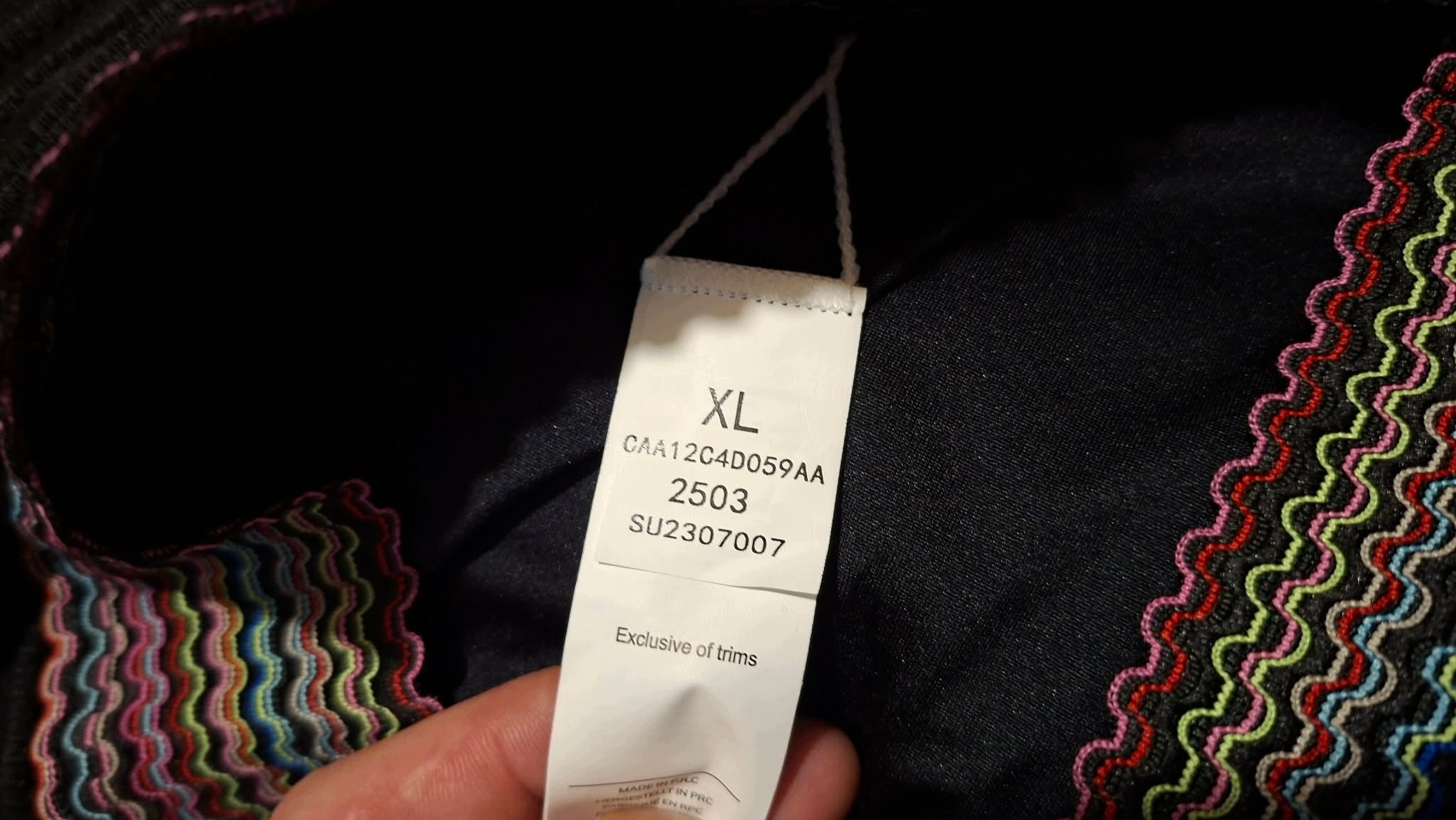CUPSHE Bikini Damskie Wysoki Stan Czarne Kolorowy Pas Strój Kąpielowy XL — zdjęcie 9