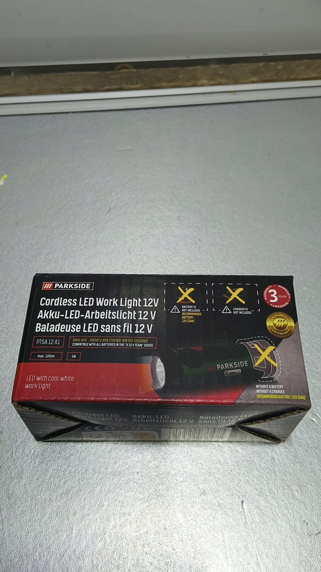 Parkside akumulatorowa lampka robocza LED PTSA 12 A1 120 lm — zdjęcie 8