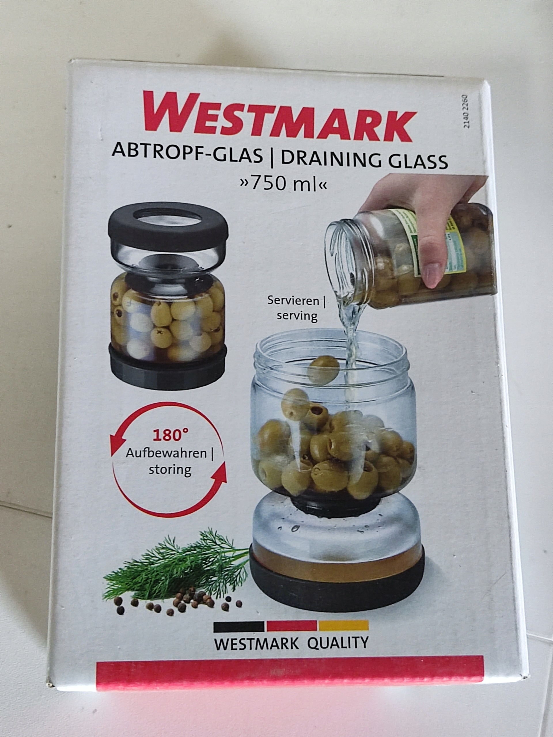 Westmark słoik do odcedzania 750 ml 2-komorowy szkło borokrzemowe — zdjęcie 6