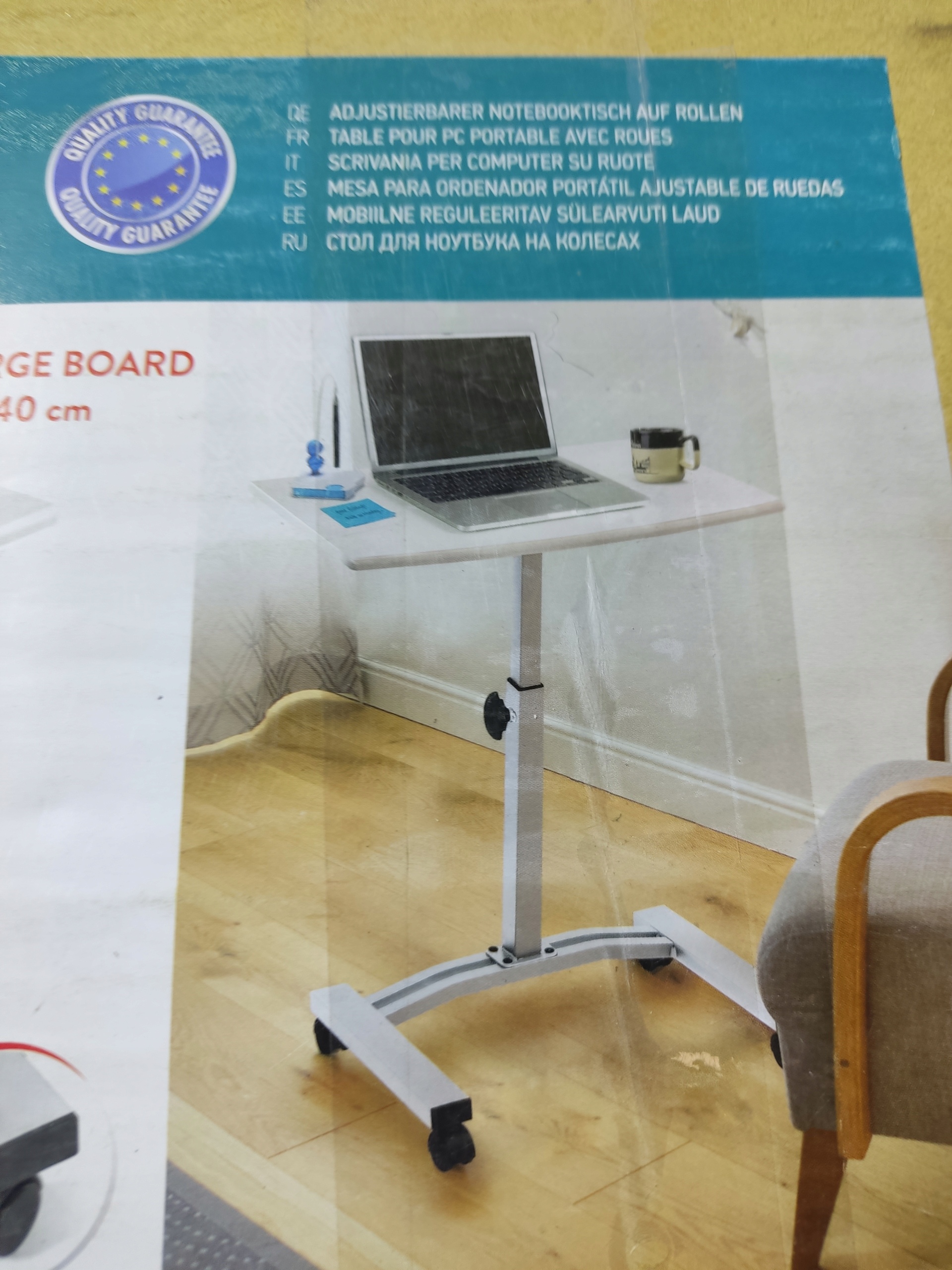 Stolik regulowany na kółkach 60x40 wysokość 52–84 cm mobilny do laptopa — zdjęcie 5