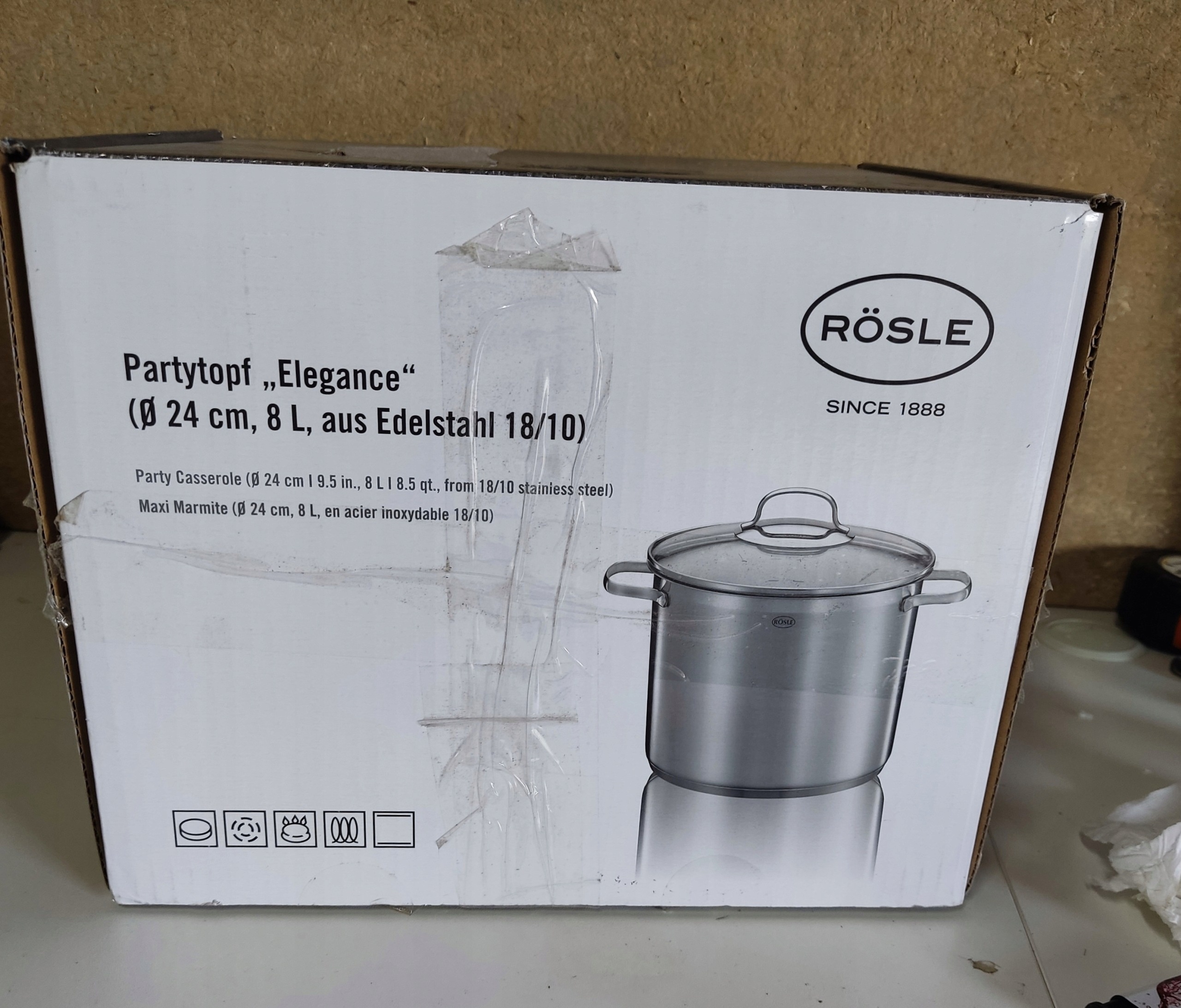 RÖSLE Elegance garnek 8 L 24 cm stal 18/10 pokrywka indukcja — zdjęcie 10