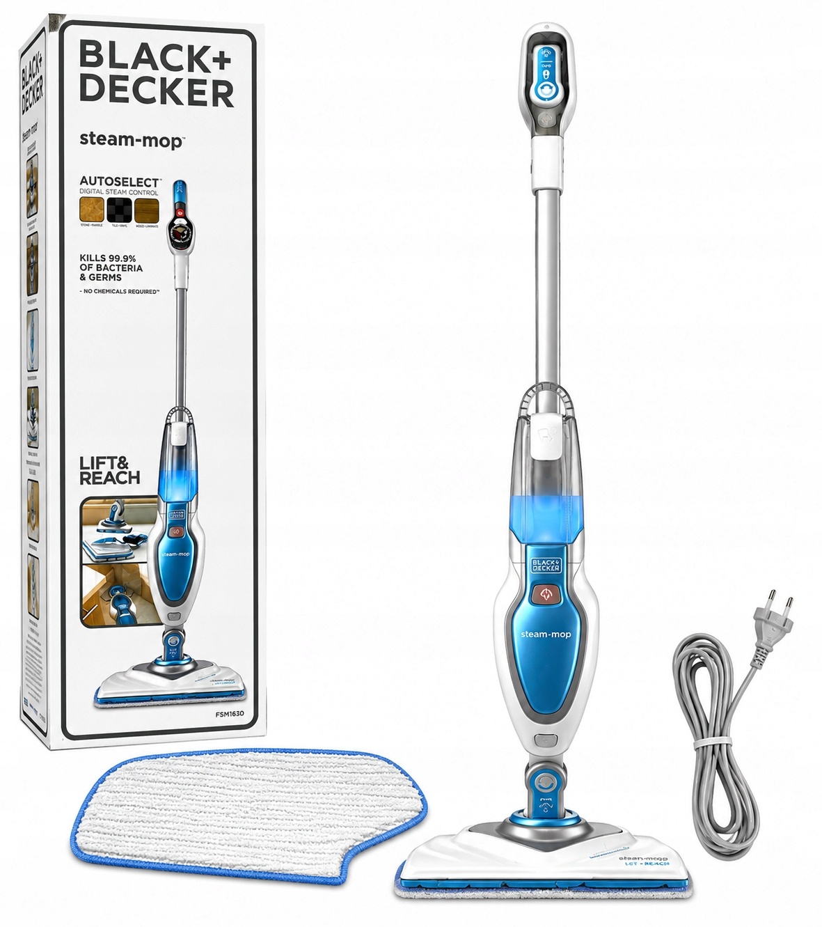 BLACK+DECKER FSM1630-QS Steam-Mop Mop Parowy 1600W AutoSelect — zdjęcie 2