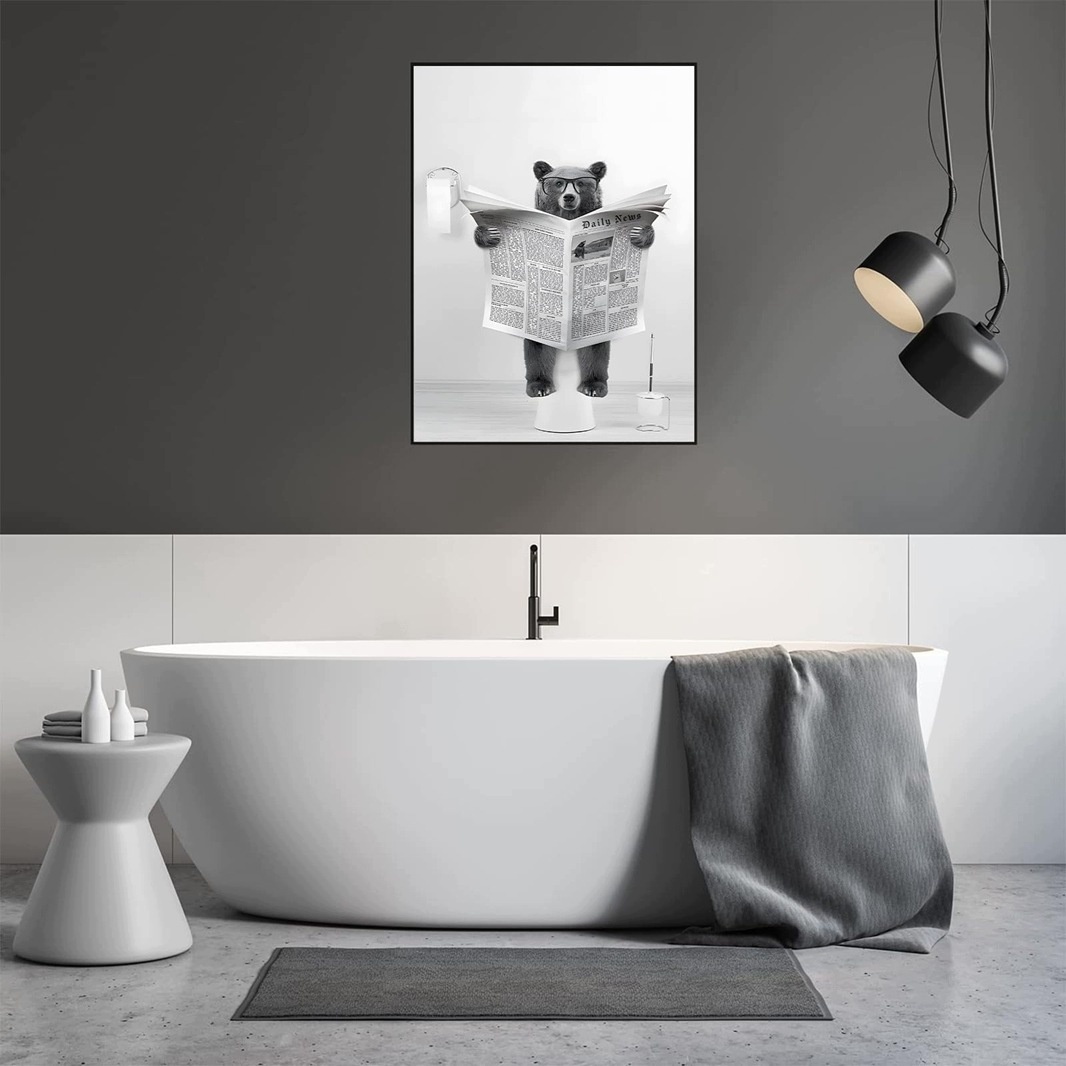 Obraz na płótnie Miś Czytający Gazetę 50x70 cm Bez Ramy — zdjęcie 5
