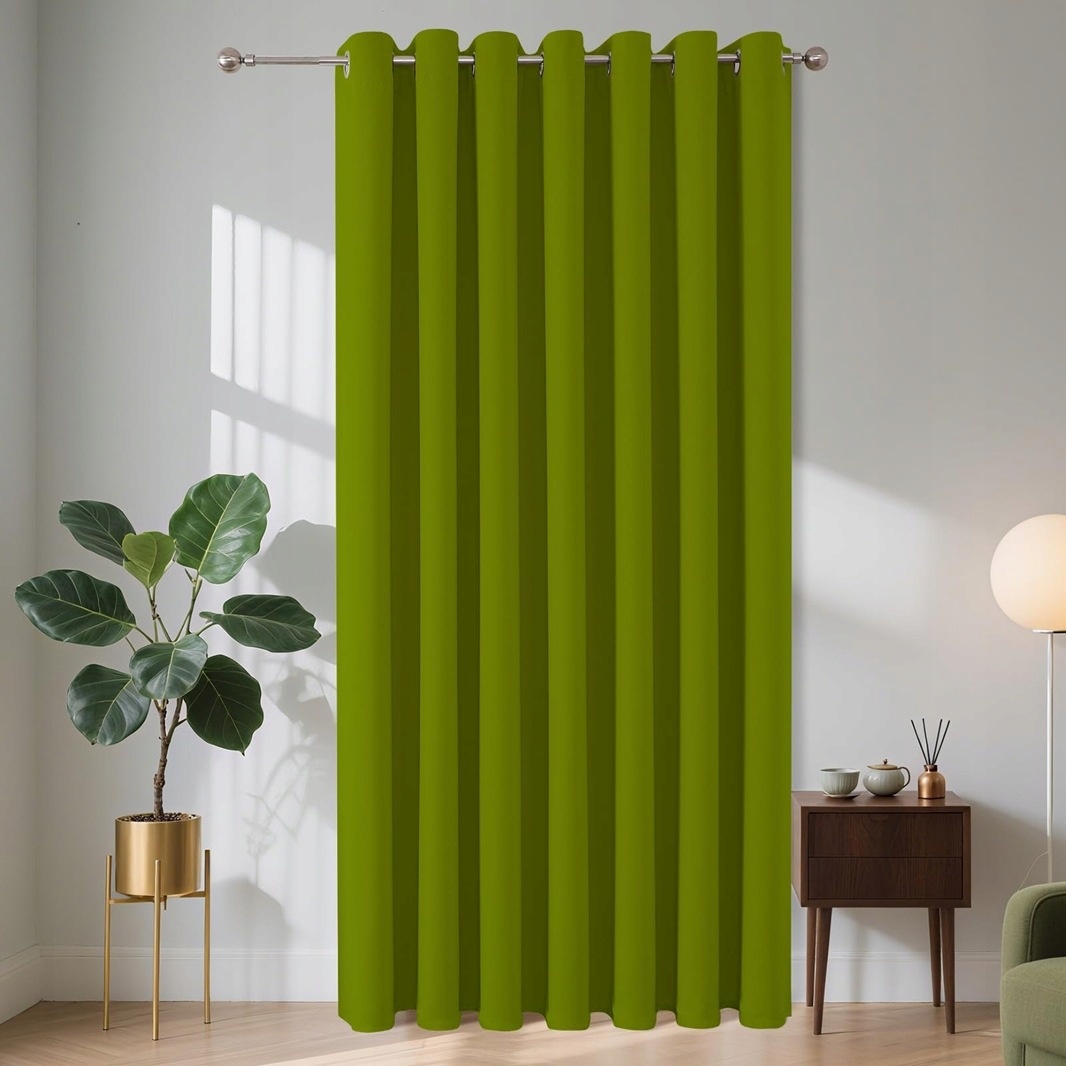 Zasłona zaciemniająca na przelotkach 75% blackout zielona 150x195 CM — zdjęcie 2