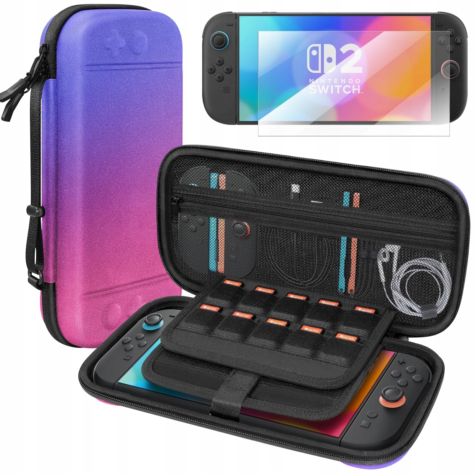 Etui do Nintendo Switch / Switch 2 twarde EVA pokrowiec organizer — zdjęcie 2