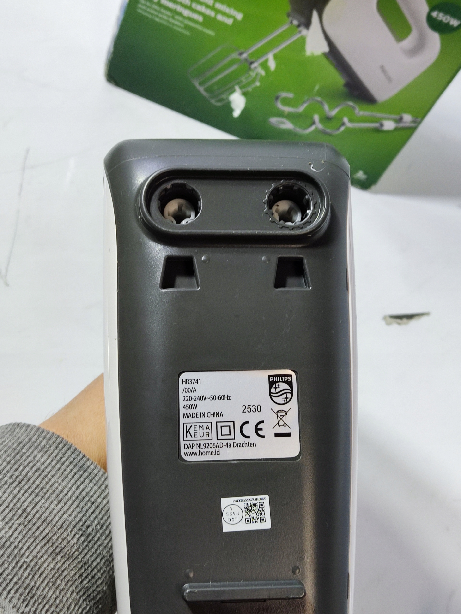 Mikser ręczny PHILIPS HR3741/00 450W + końcówki mieszające i haki — zdjęcie 5