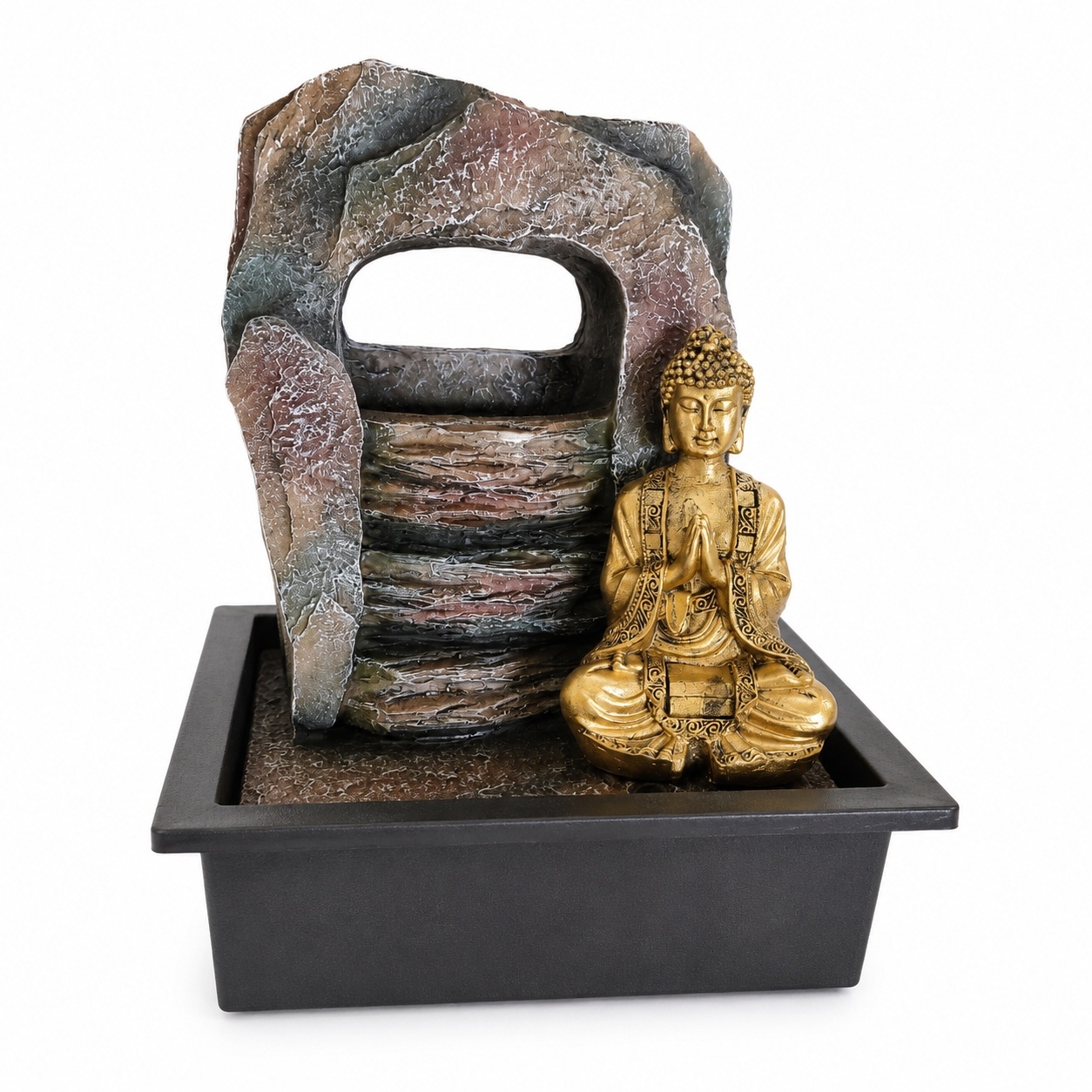Fontanna pokojowa Budda Zen LED dekoracyjna Feng Shui wodospad — zdjęcie 2