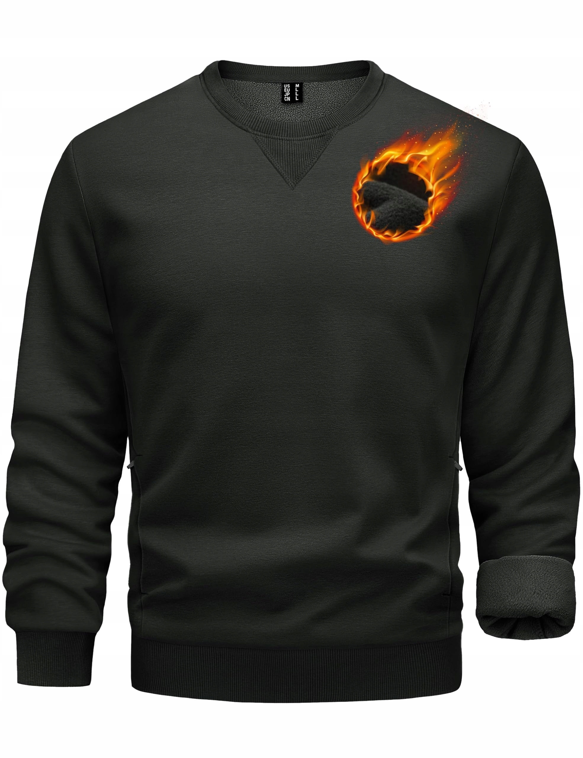 Bluza męska ocieplana polarowa L termo ciepła fleece casual roz. L — zdjęcie 2