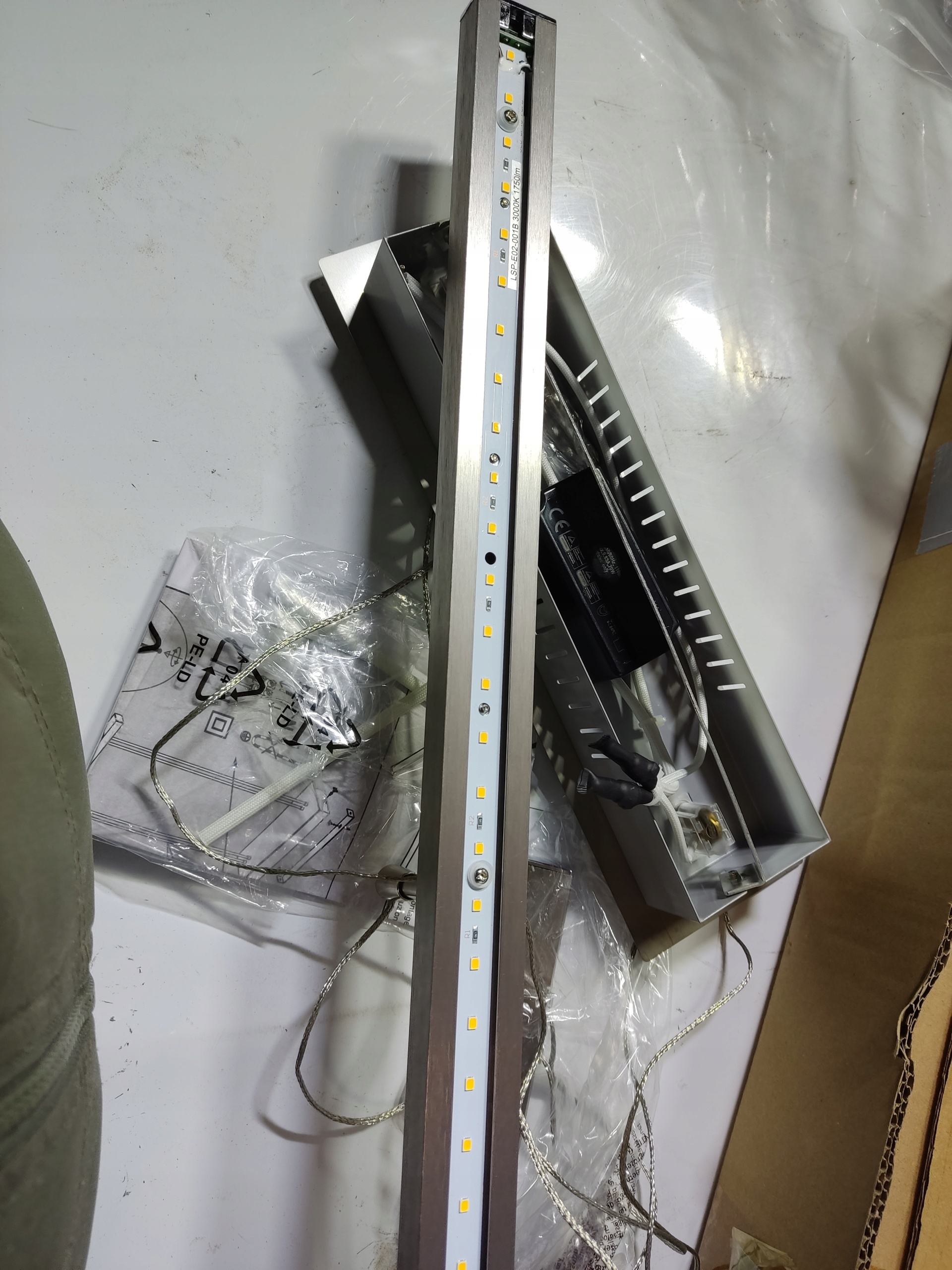 Lampa wisząca LED 85 cm nowoczesna sufitowa listwa LED srebrna regulowana — zdjęcie 9
