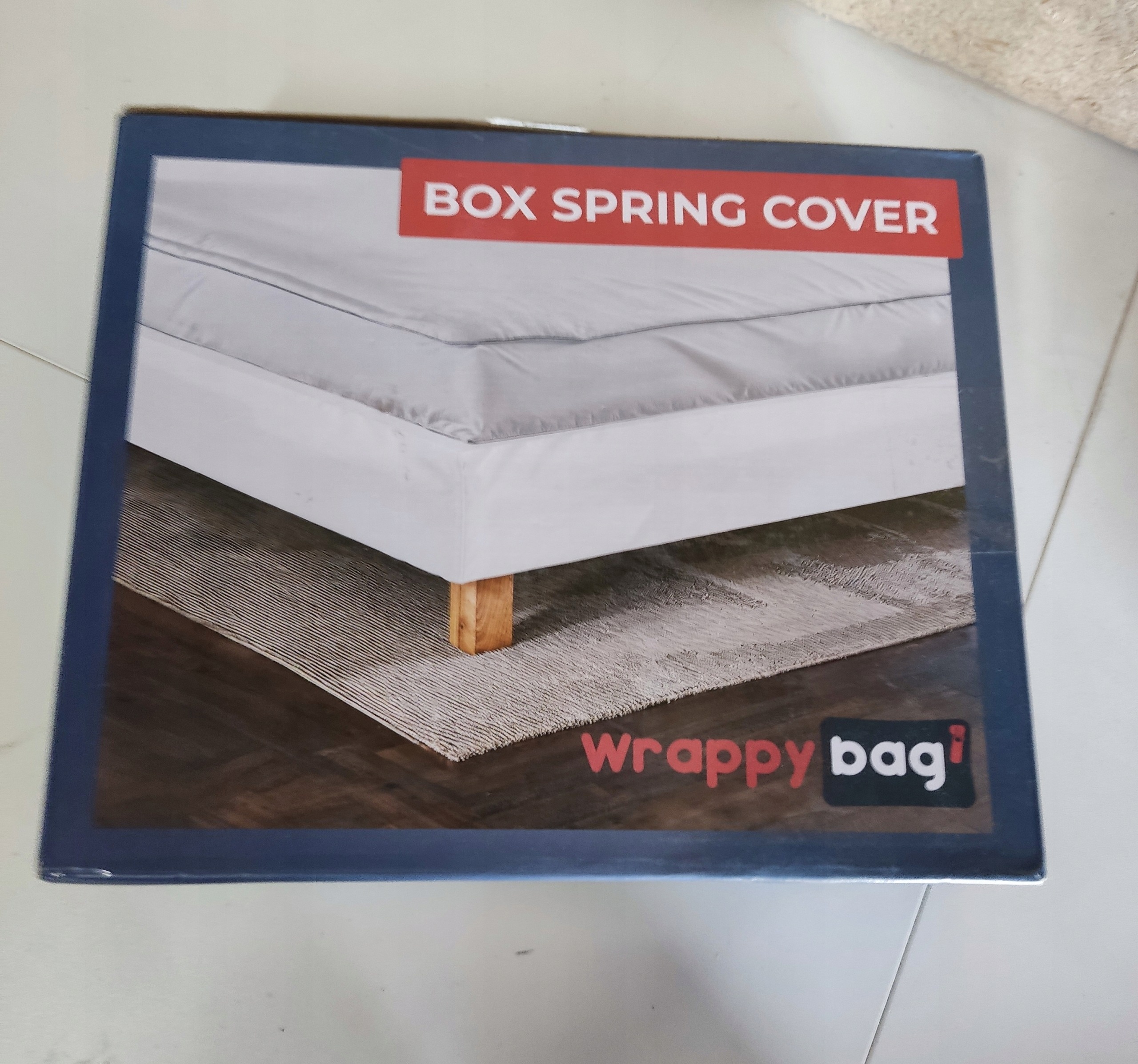 WrappyBag Pokrowiec osłona na materac 180x200x20 cm beżowy elastyczny — zdjęcie 4
