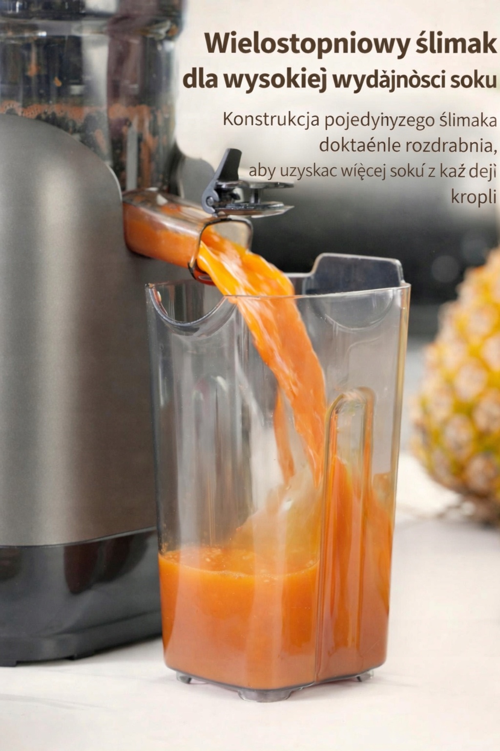 Wyciskarka wolnoobrotowa Zachvo MP-802M | szeroki otwór 128 mm | tryb juice — zdjęcie 6